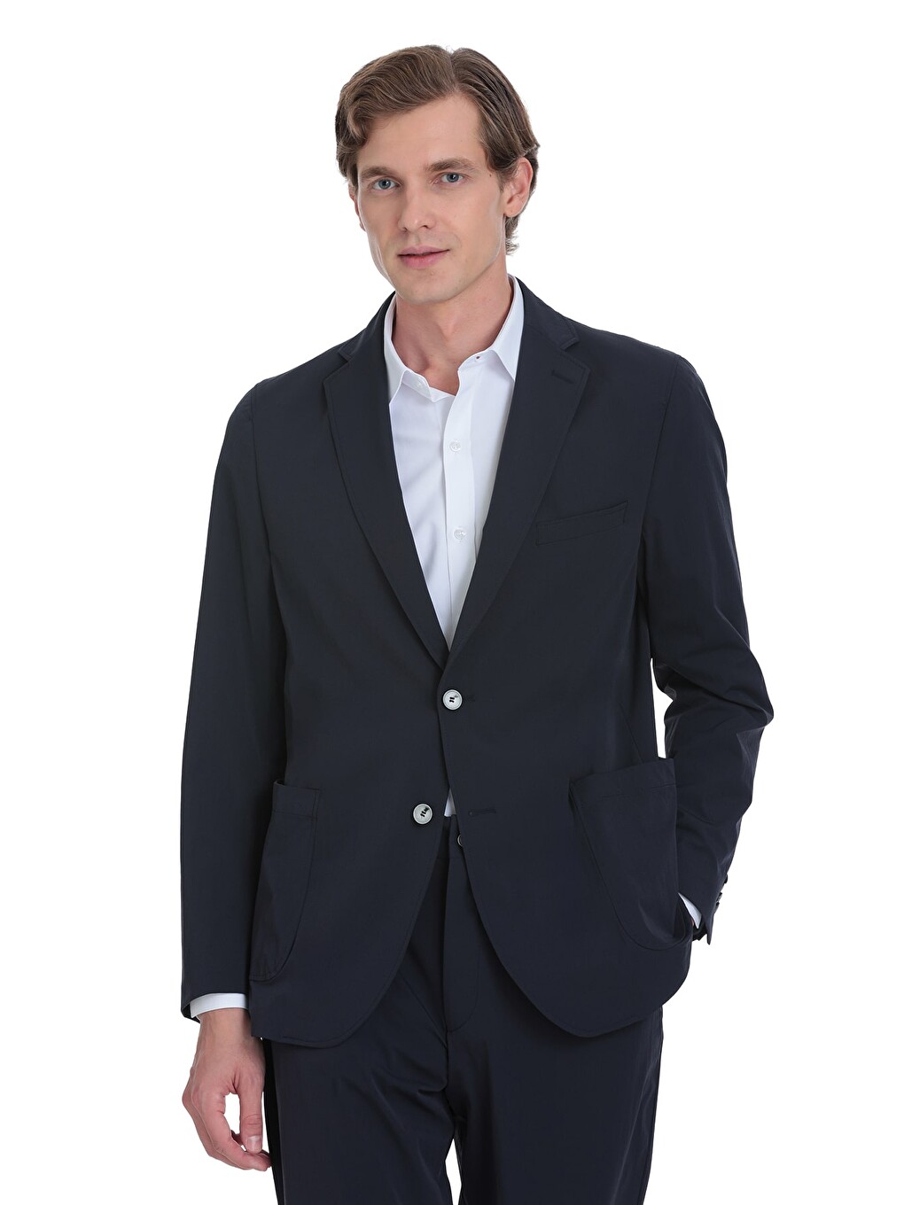 Lacivert Comfort Fit Mono Yaka Casual Takım Elbise-2