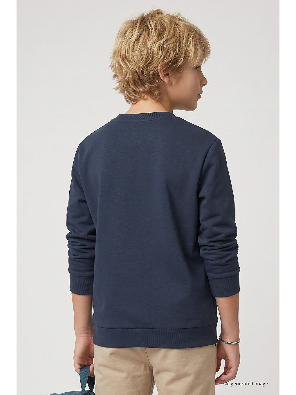 Petrol Standart Fit Baskılı O Yaka Erkek Çocuk Sweatshirt - 11322-3