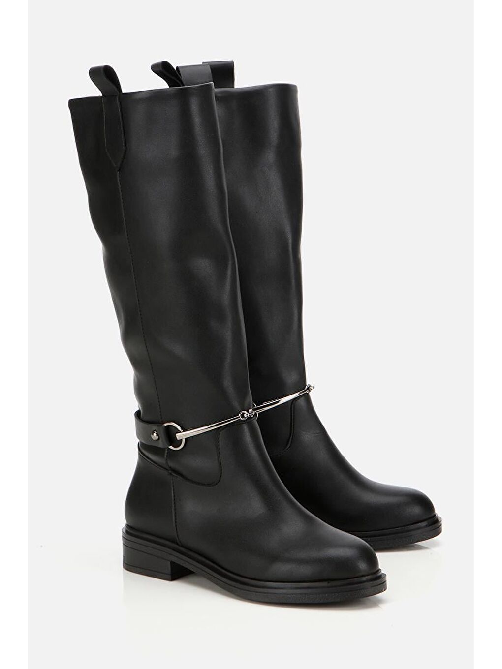 Kadın Siyah Zincir Detaylı Çizme-1