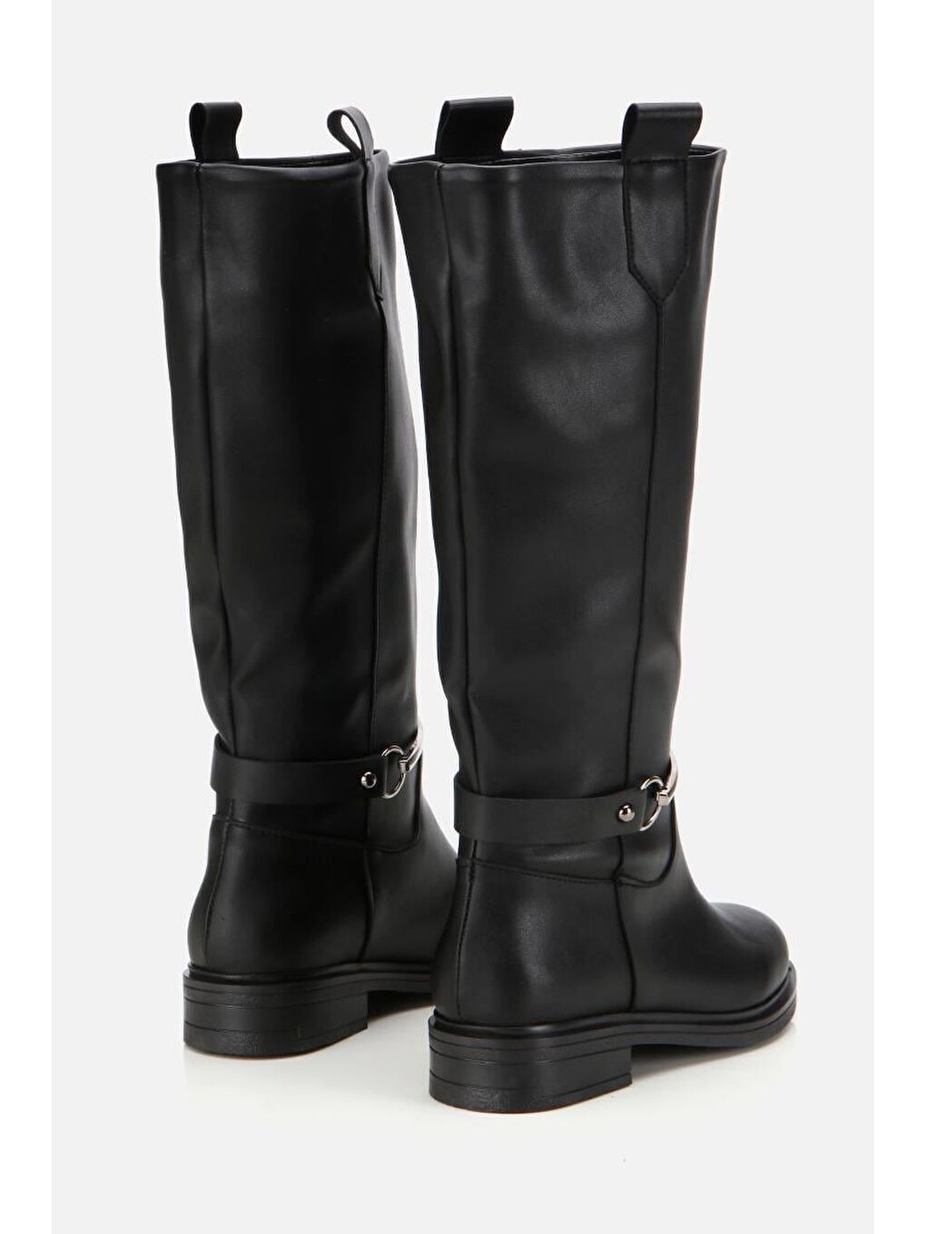 Kadın Siyah Zincir Detaylı Çizme-2