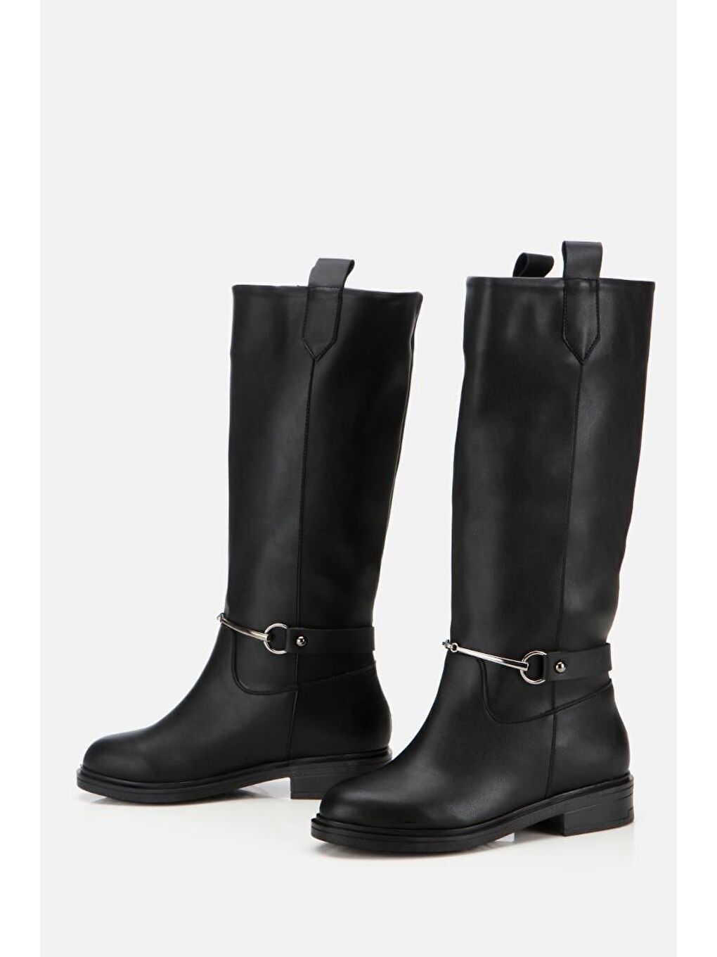 Kadın Siyah Zincir Detaylı Çizme-3