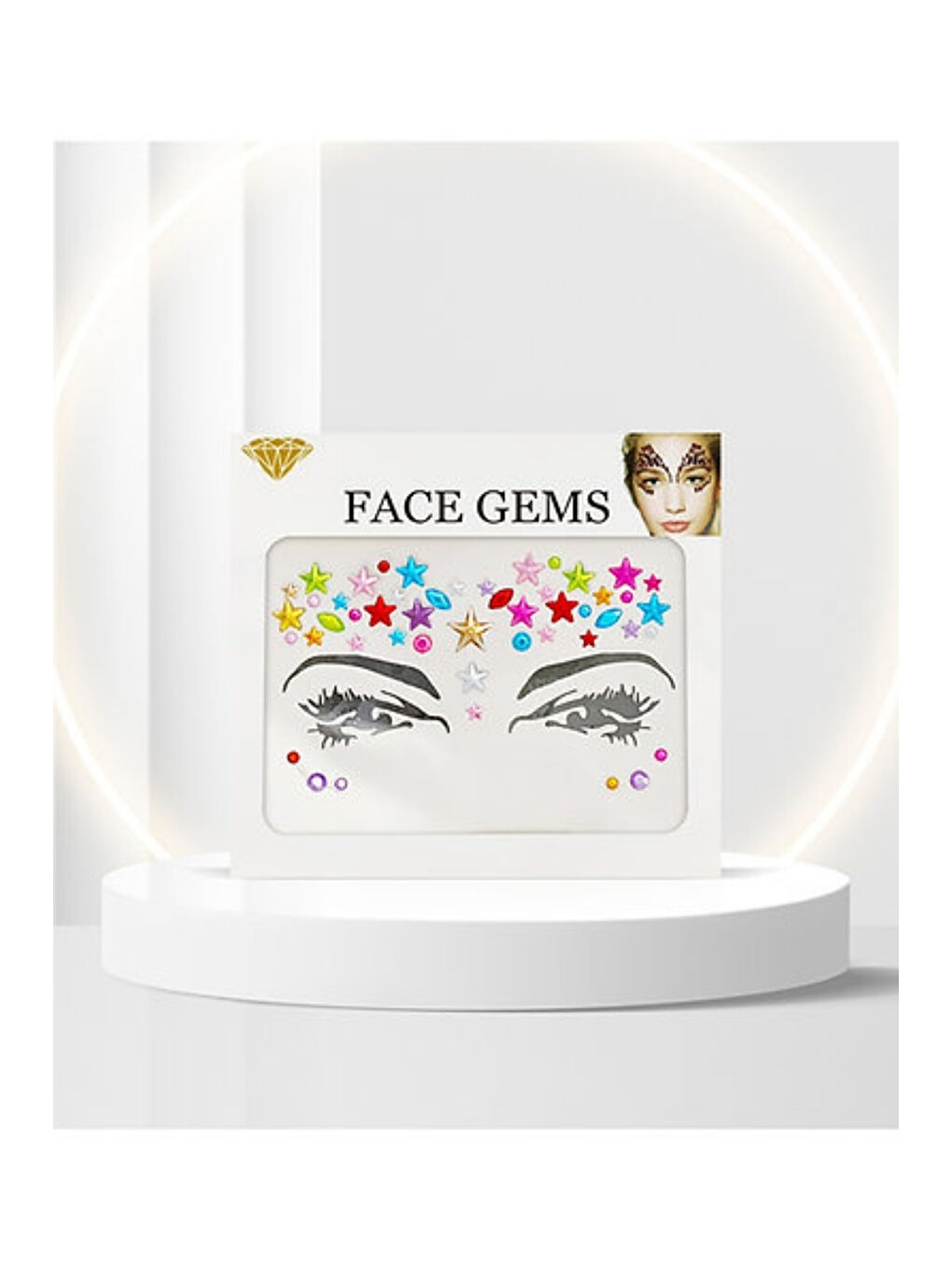 Çok Renkli  Yıldız Model Kız Çocuk Yüz Sticker