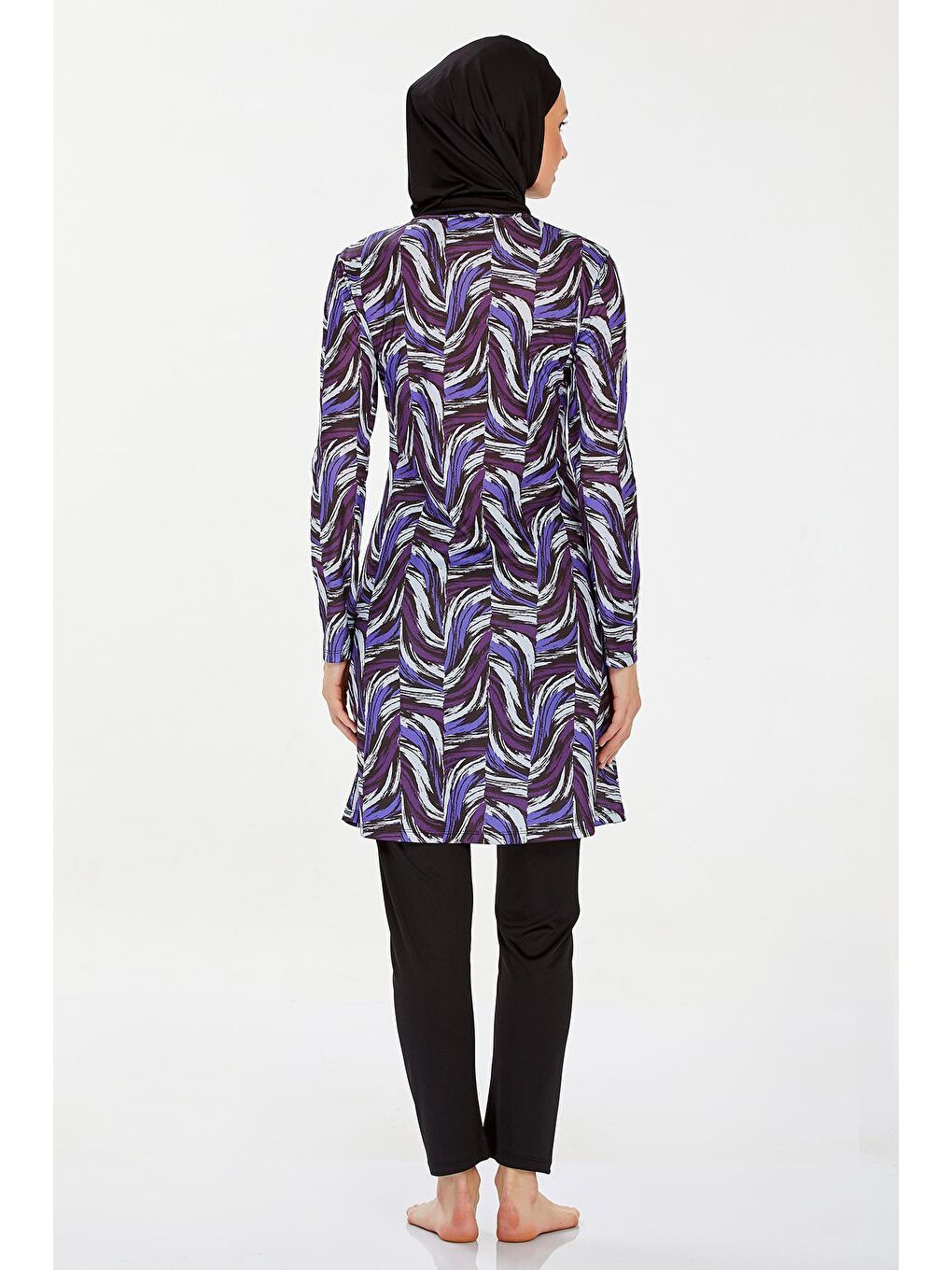 Mor Desenli 5 Li Tesettür Mayo-1