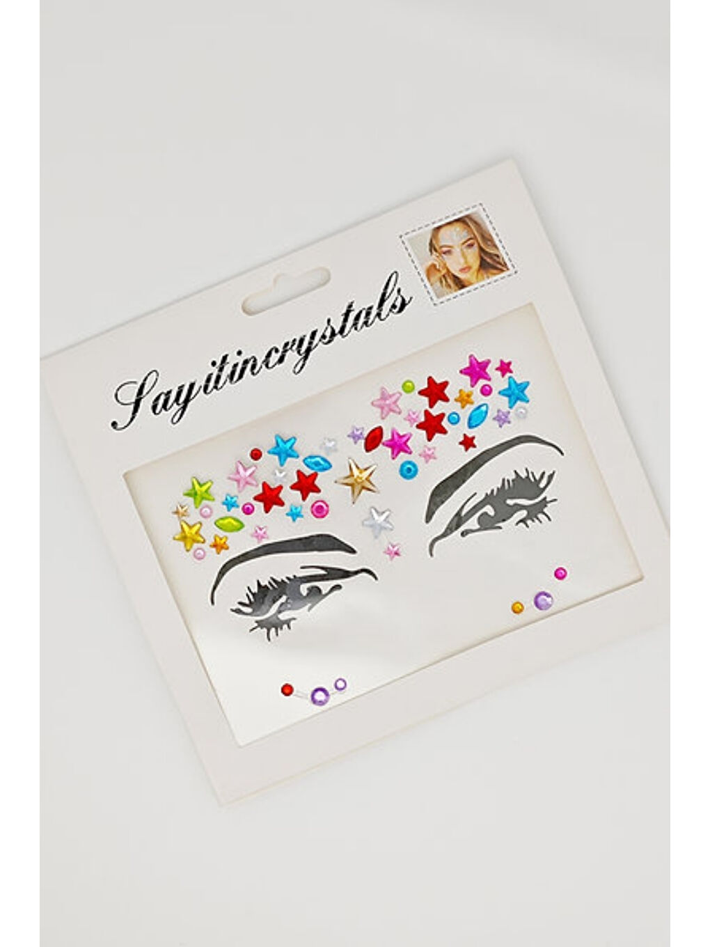 Çok Renkli  Yıldız Model Kız Çocuk Yüz Sticker-1