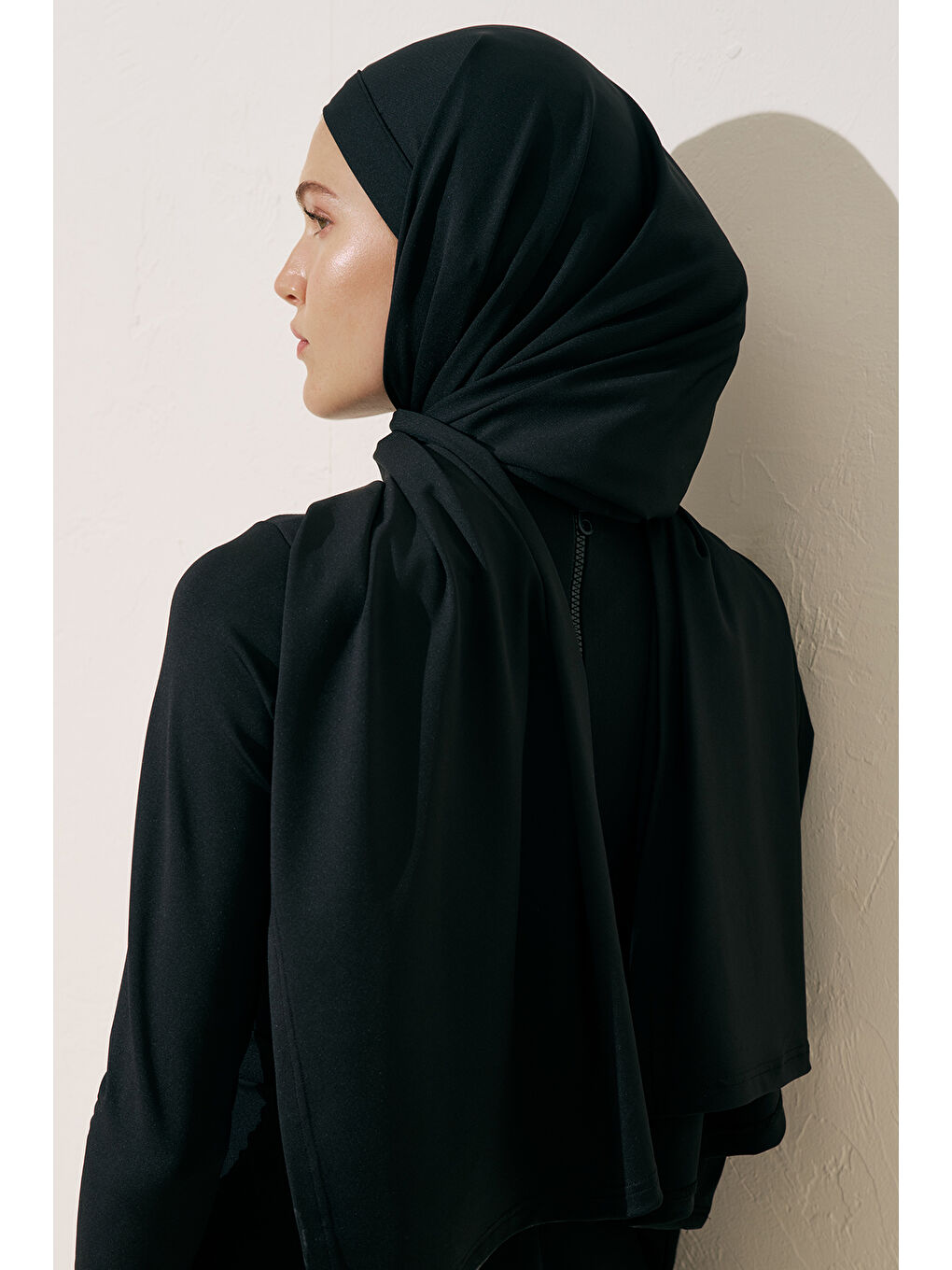 Bone Bağlamalı Mayo Şal Siyah-2