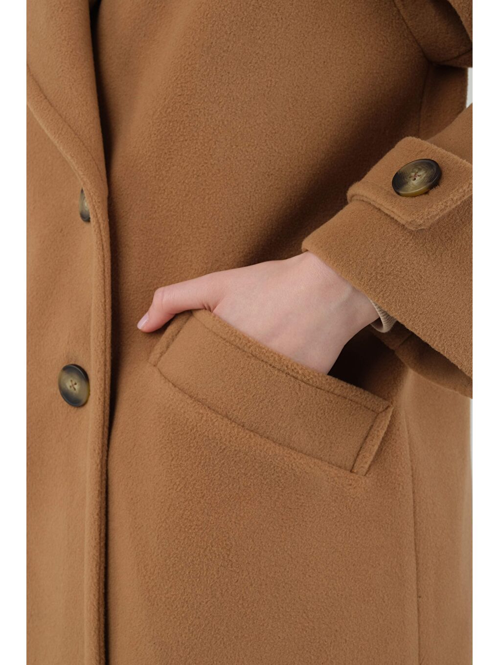 Kahverengi Kolu Apolet Detaylı Kaban Camel-1