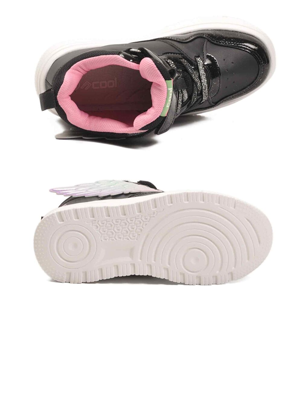 Siyah Cırtlı Hafif Bilek Boy Kız Çocuk Spor Ayakkabı Helen F-4