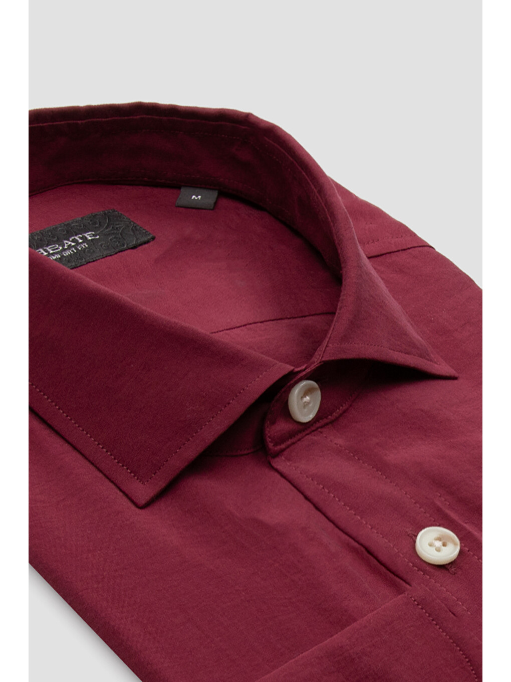 Como Modal Modal Karışımlı Comfort Fit Bordo Klasik Yaka Erkek Düz Gömlek-1