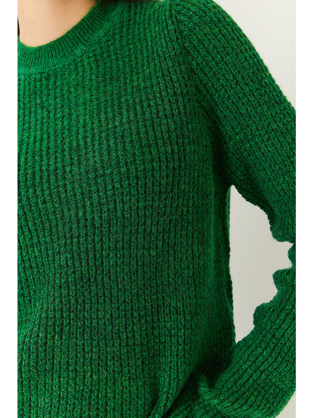 Yeşil Kadın Triko Kazak-4