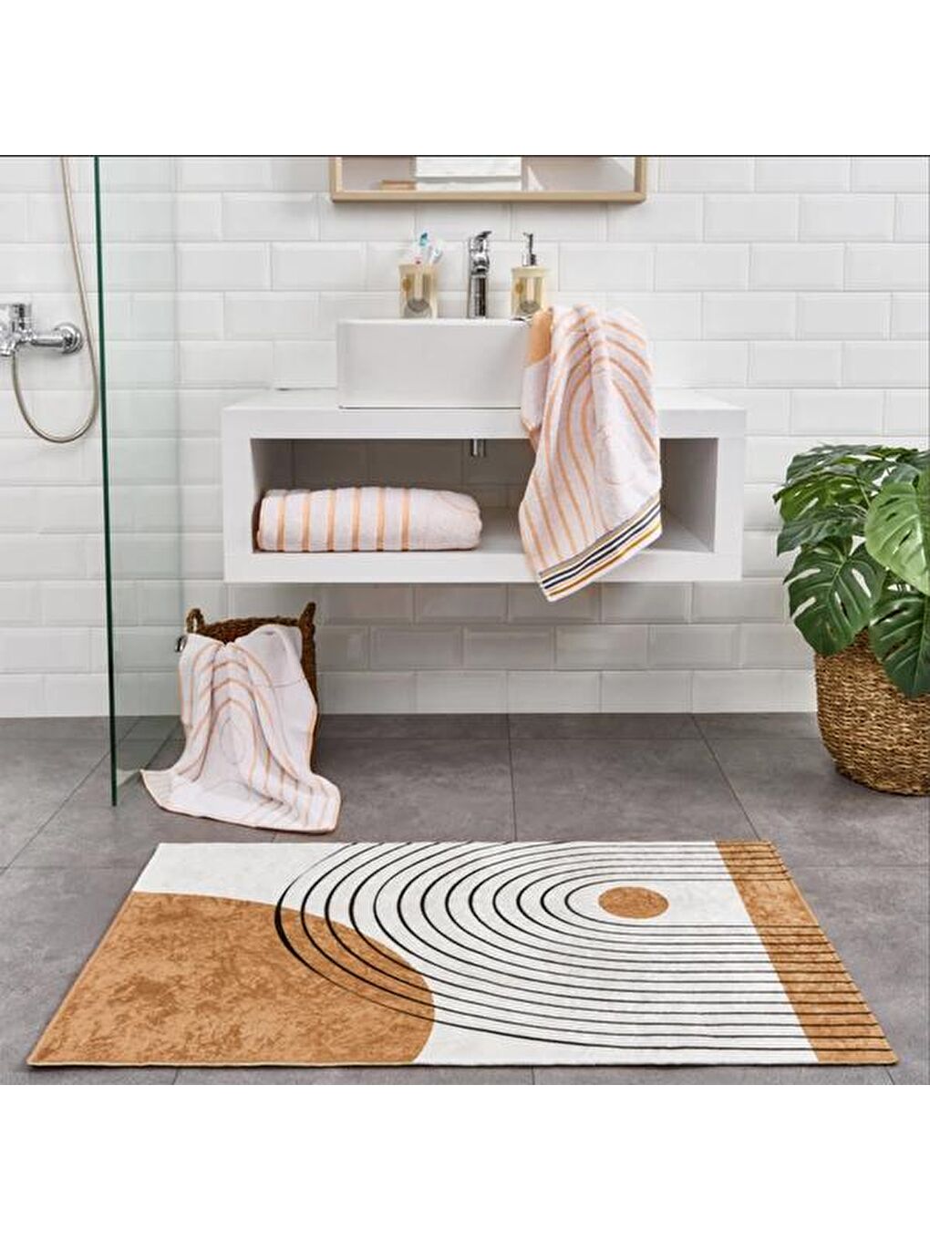 Beyaz Soft Bohem Banyo Paspası - Renkli - 60x100 cm-4