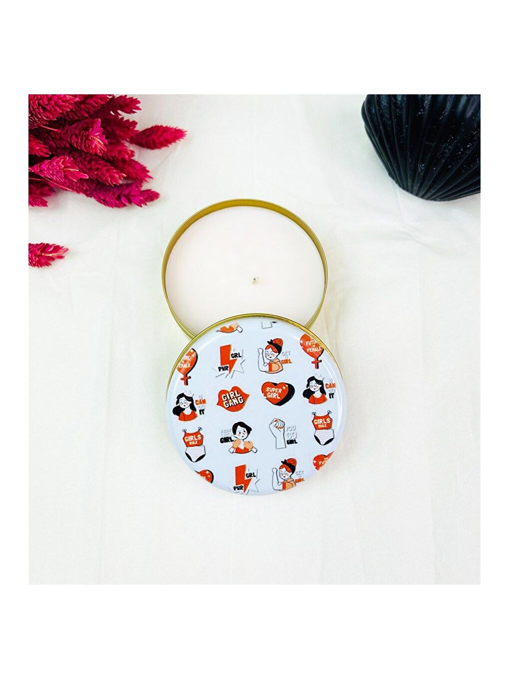 Karışık Tasarımlı Kokulu Teneke Mum-1