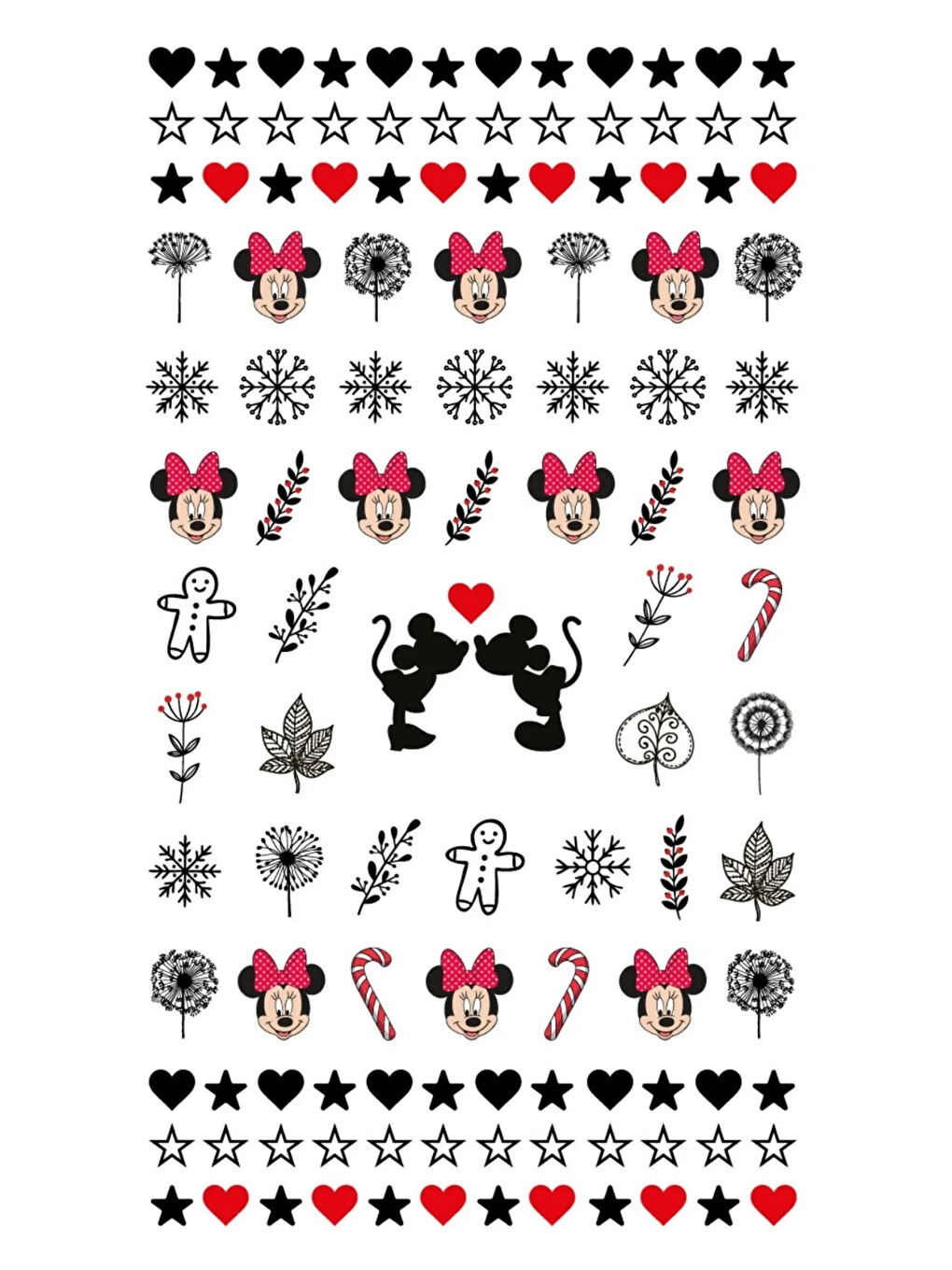 Kırmızı  Minnie Temalı Kız Çocuk Tırnak Sticker