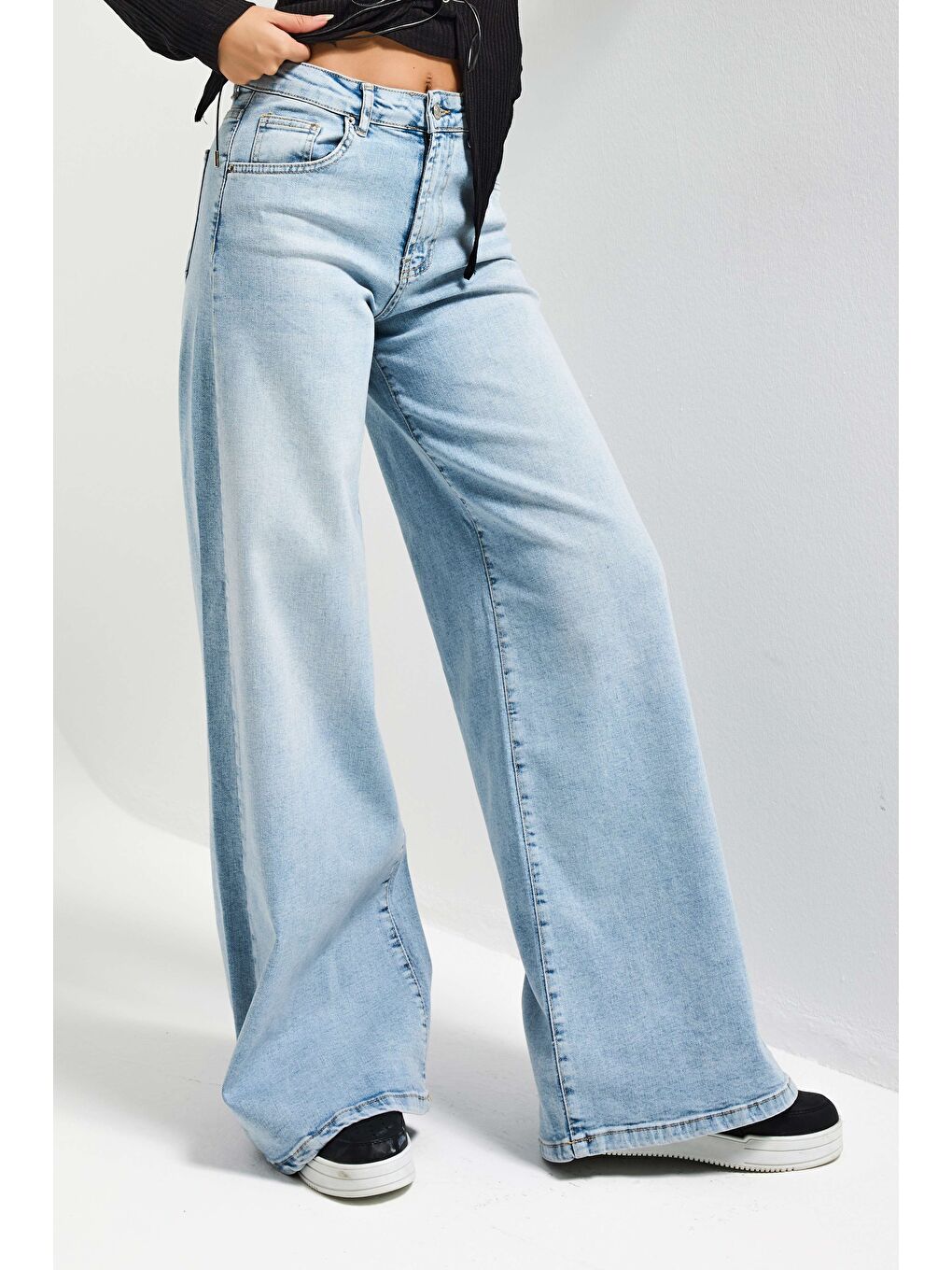 Mavi Kadın Ice Renk 4s6-32 Palazzo Fit Esnek Kumaş İç Boy 80cm Denim Jean-1