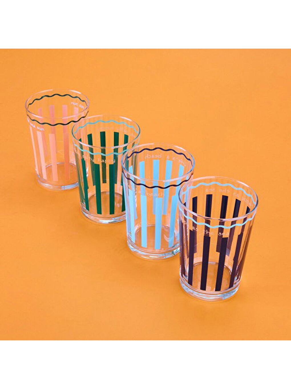 Karışık Retro Marine 4'lü Meşrubat Bardağı Seti - Asorti - 510 ml-1