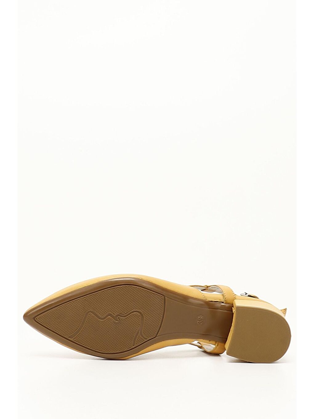 Kahverengi A.HARDAL  Hakiki Deri Sivri Burun Kısa Kalın Topuklu Arkası Açık Kadın Yazlık Ayakkabı 24257-3