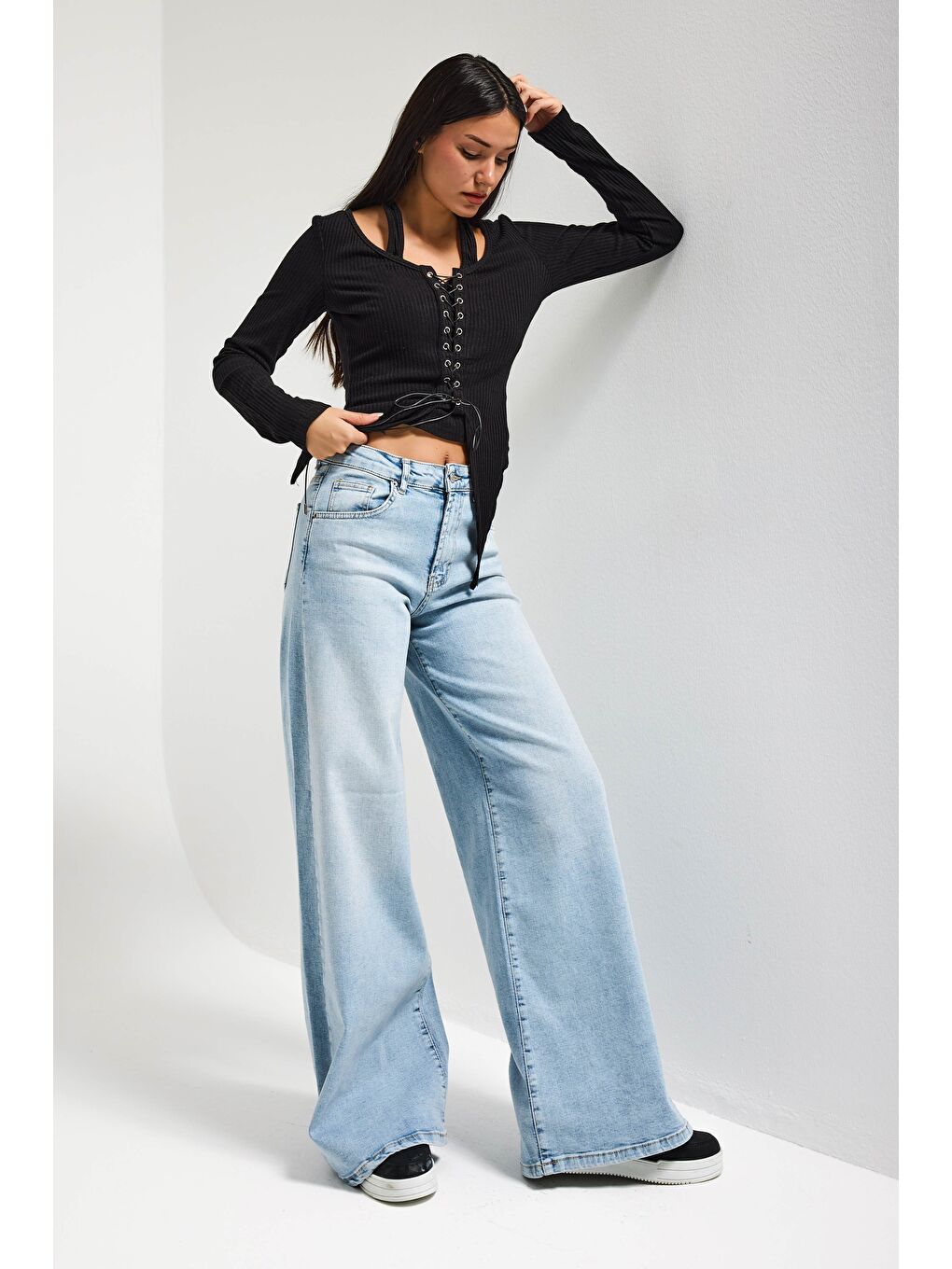 Mavi Kadın Ice Renk 4s6-32 Palazzo Fit Esnek Kumaş İç Boy 80cm Denim Jean-4