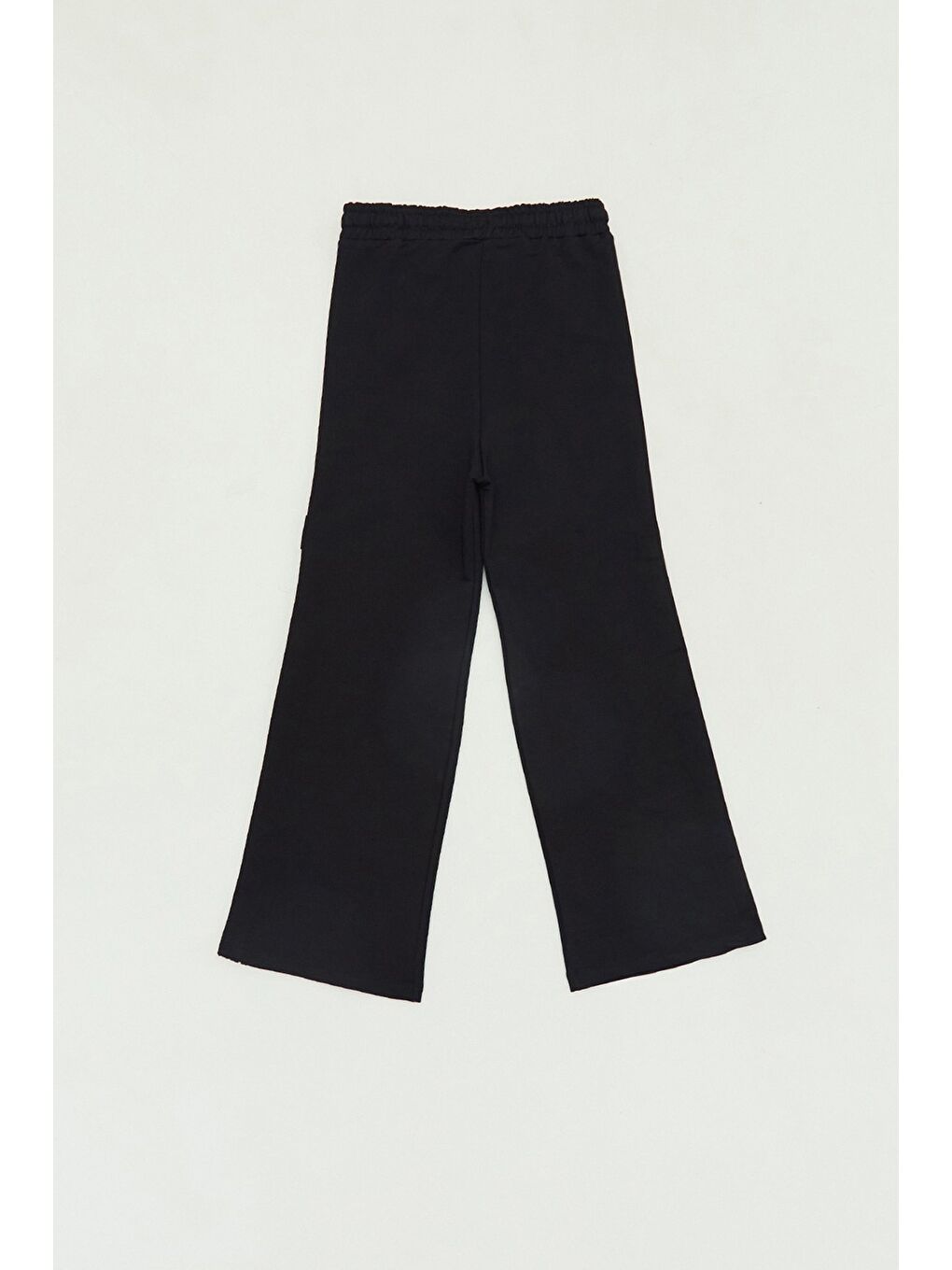 Siyah Beli Bağcıklı Yanları Şeritli Kız Çocuk Pantolon-1