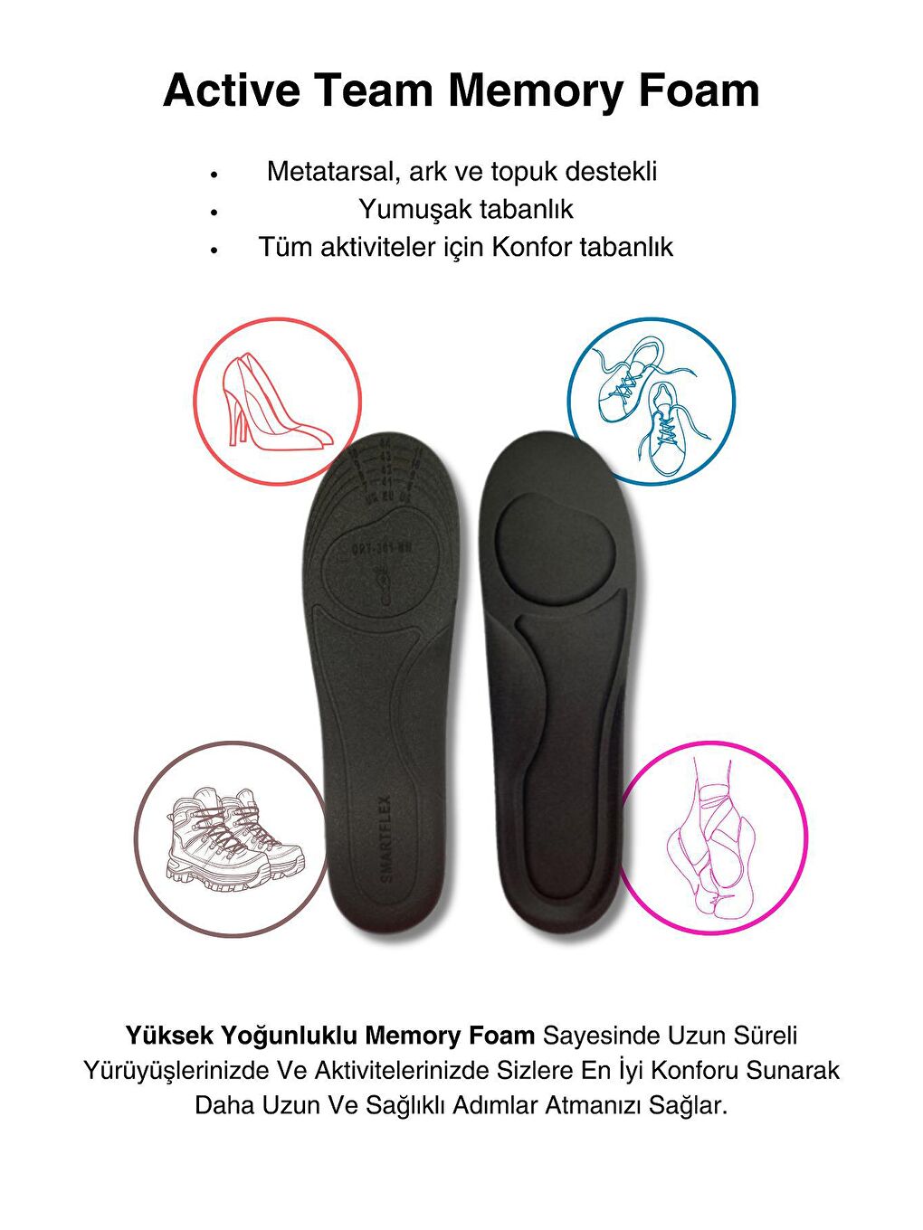 Letoon Siyah Kadın  Memory Foam Metatarsal Tabanlık