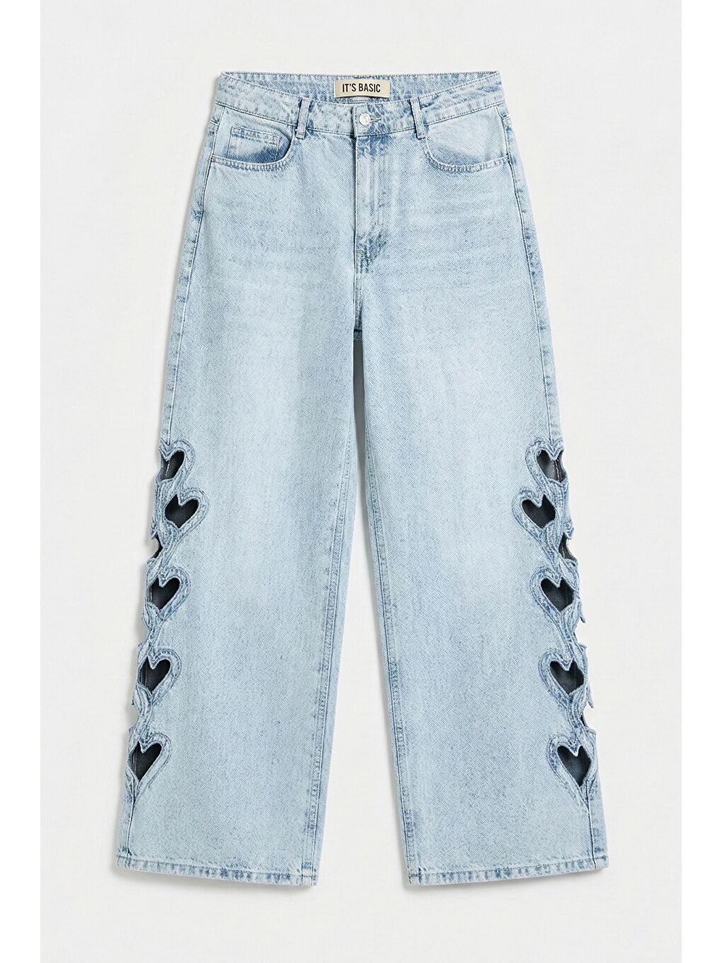 Mavi Kadın Ice 4s6-3 Süper Baggy Kalp Nakış Detaylı Özel Tasarım Denim Jean-1