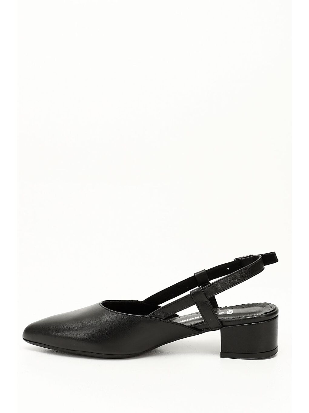 Mor ZÜMRÜT-SİYAH  Hakiki Deri Sivri Burun Kısa Kalın Topuklu Arkası Açık Kadın Yazlık Ayakkabı 24257-2