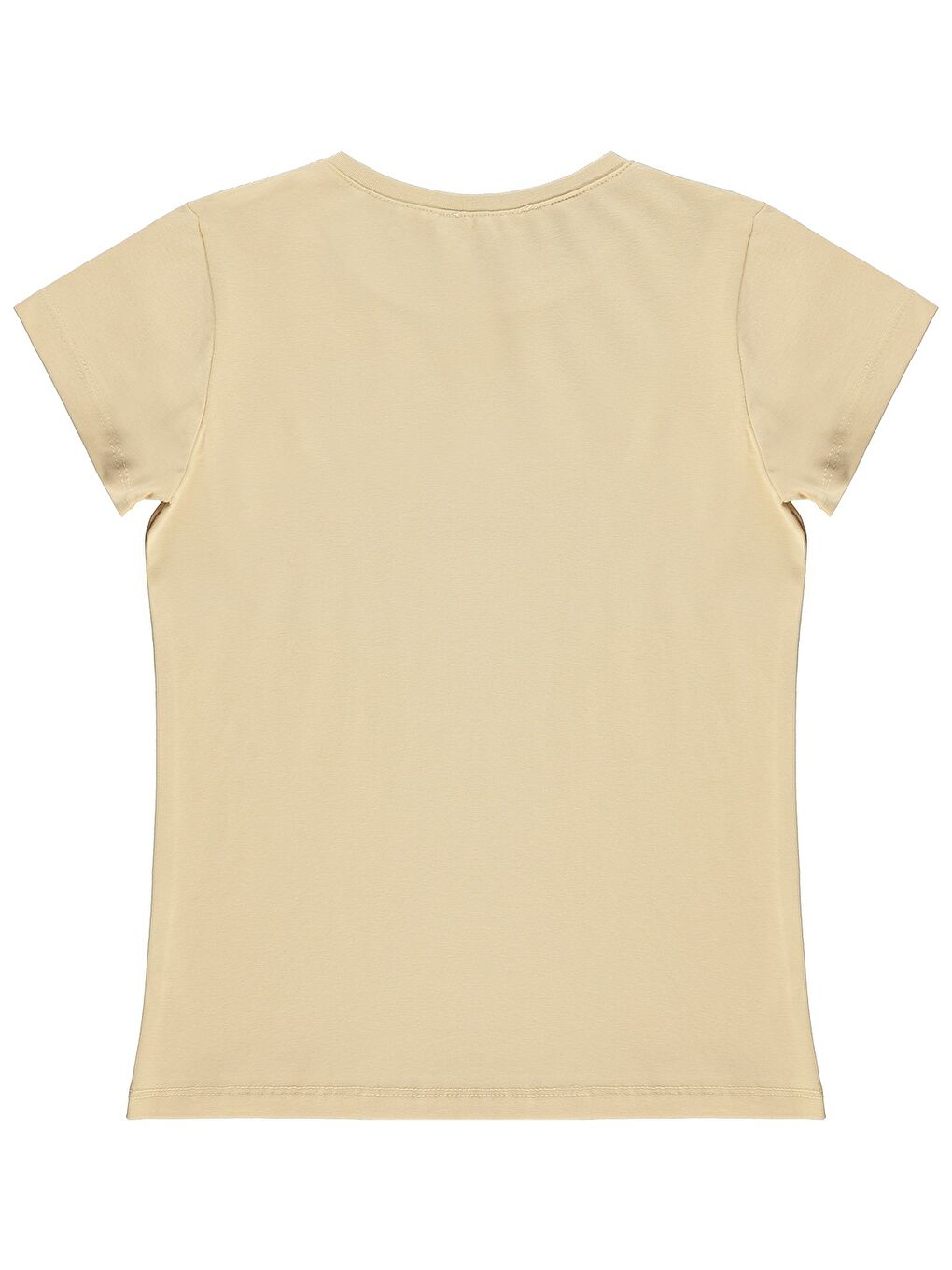 Girls Basic 6-9 Yaş Tişört - Bej-1