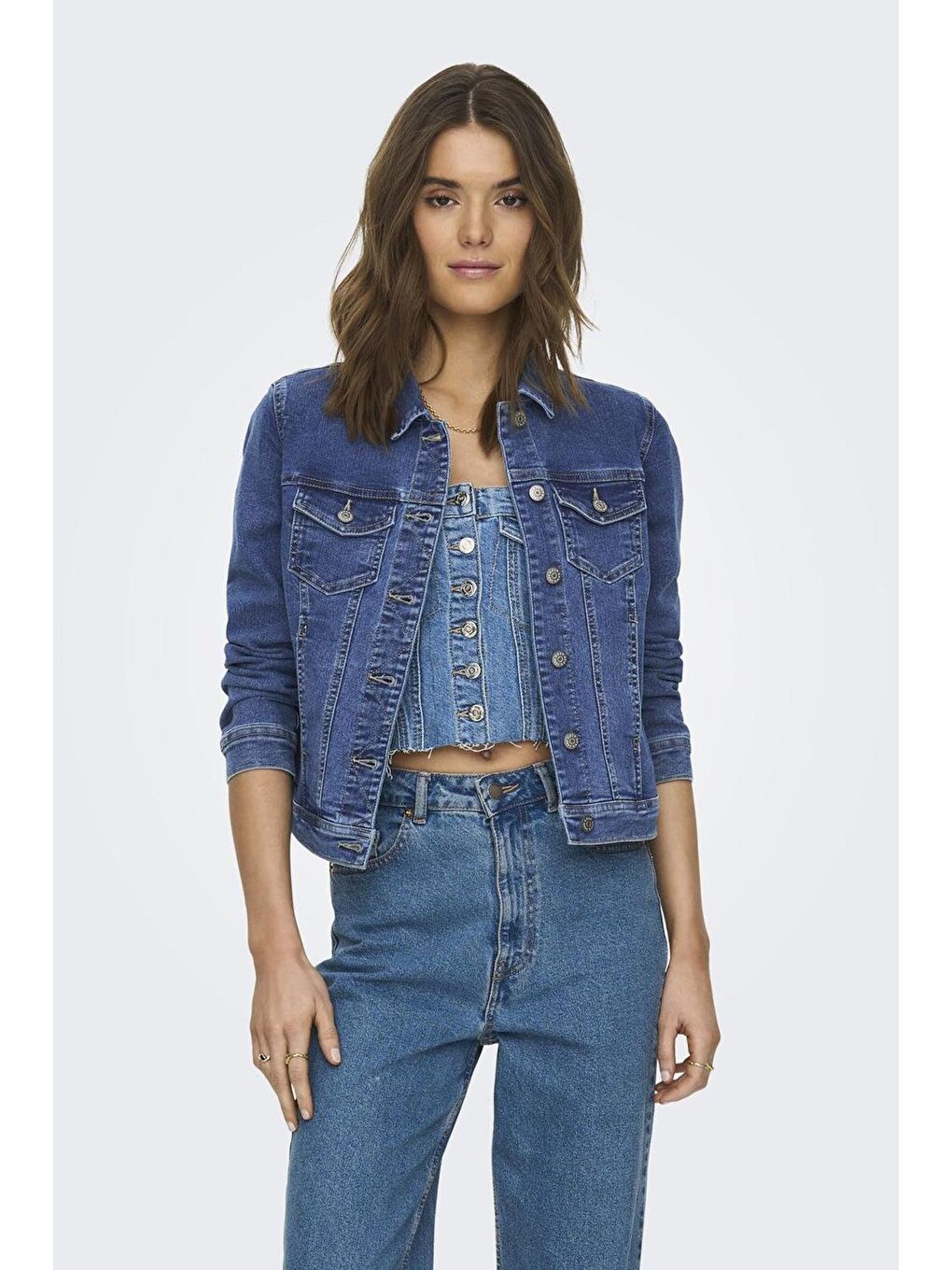 Only Mavi Onlwonder Pamuklu Regular Fit Kadın Jean Ceket 115243147 - 2