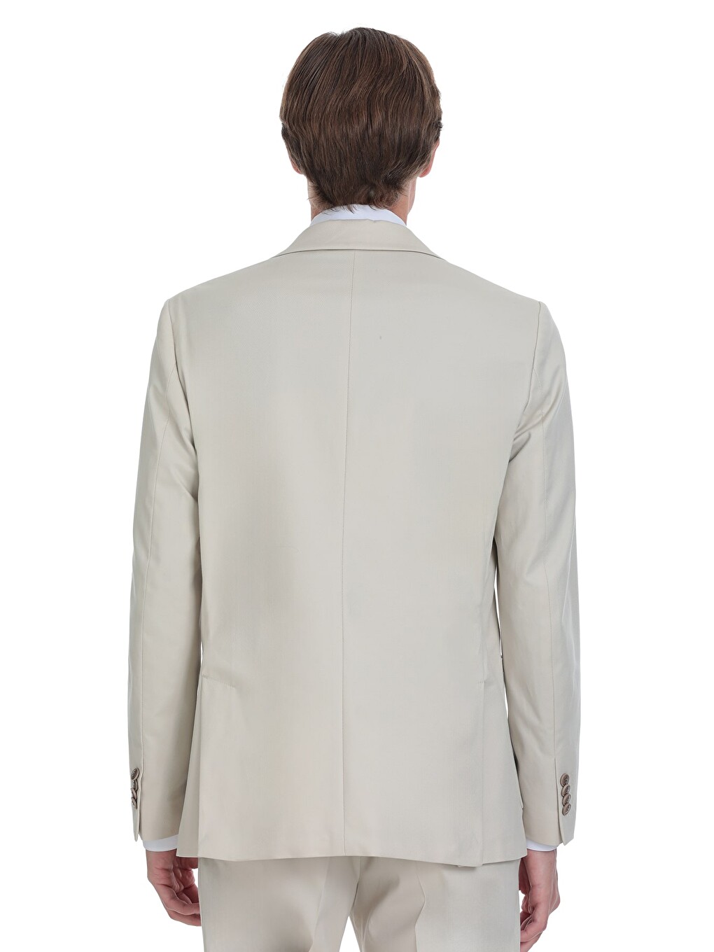 Bej Comfort Fit Mono Yaka Klasik Takım Elbise-1
