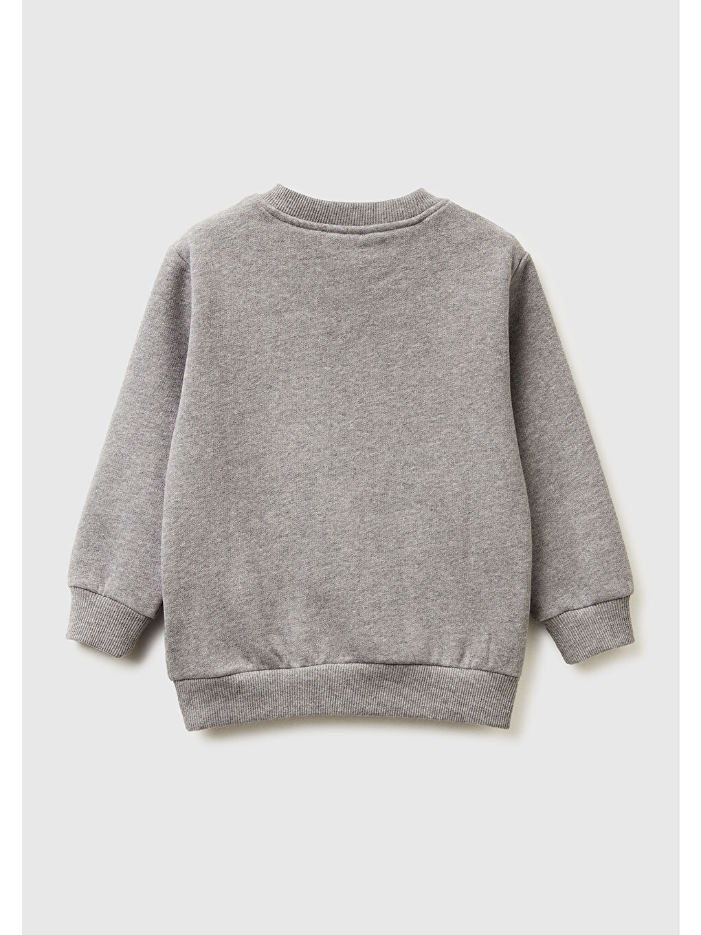 Gri Erkek Çocuk Antrasit Melanj Önü Logo Baskılı Cepli Bisiklet Yaka Regular Fit Sweatshirt-1