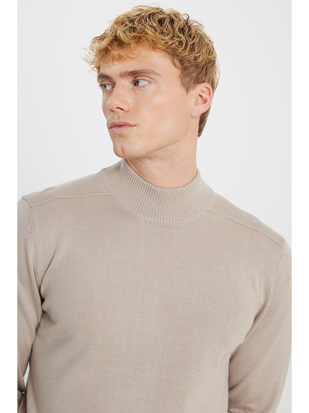 Erkek Bej Melanj Triko Kazak-3