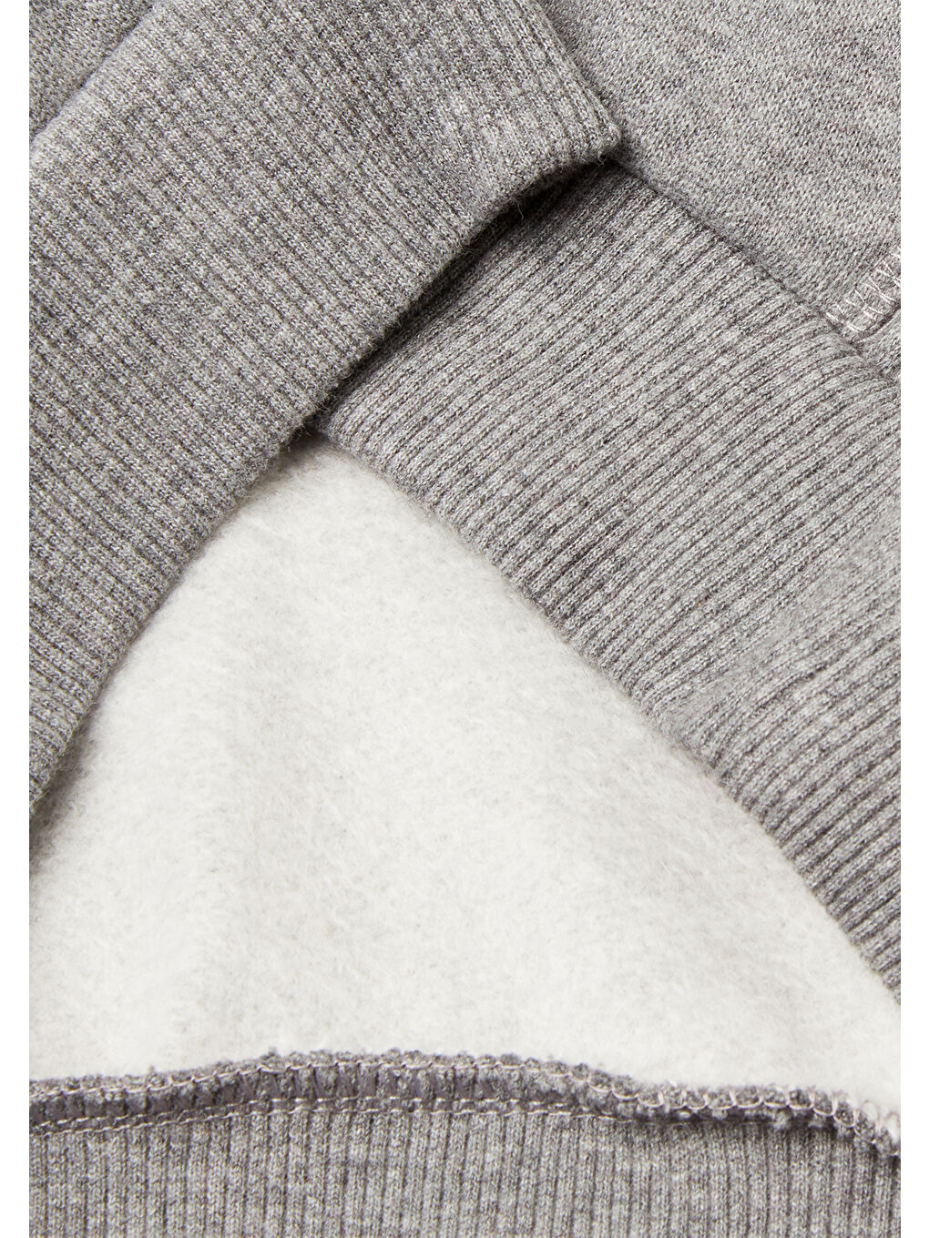 Gri Erkek Çocuk Antrasit Melanj Önü Logo Baskılı Cepli Bisiklet Yaka Regular Fit Sweatshirt-2