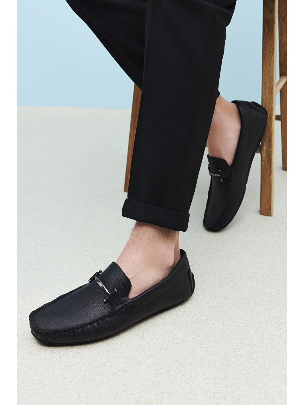 Erkek Hakiki Deri Ayakkabı 1511007ZB02 Siyah-5