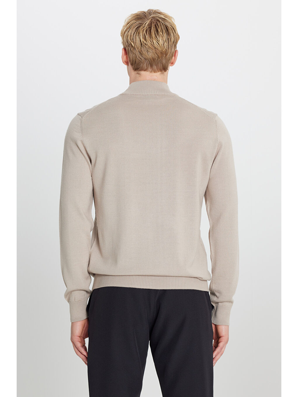 Erkek Bej Melanj Triko Kazak-4