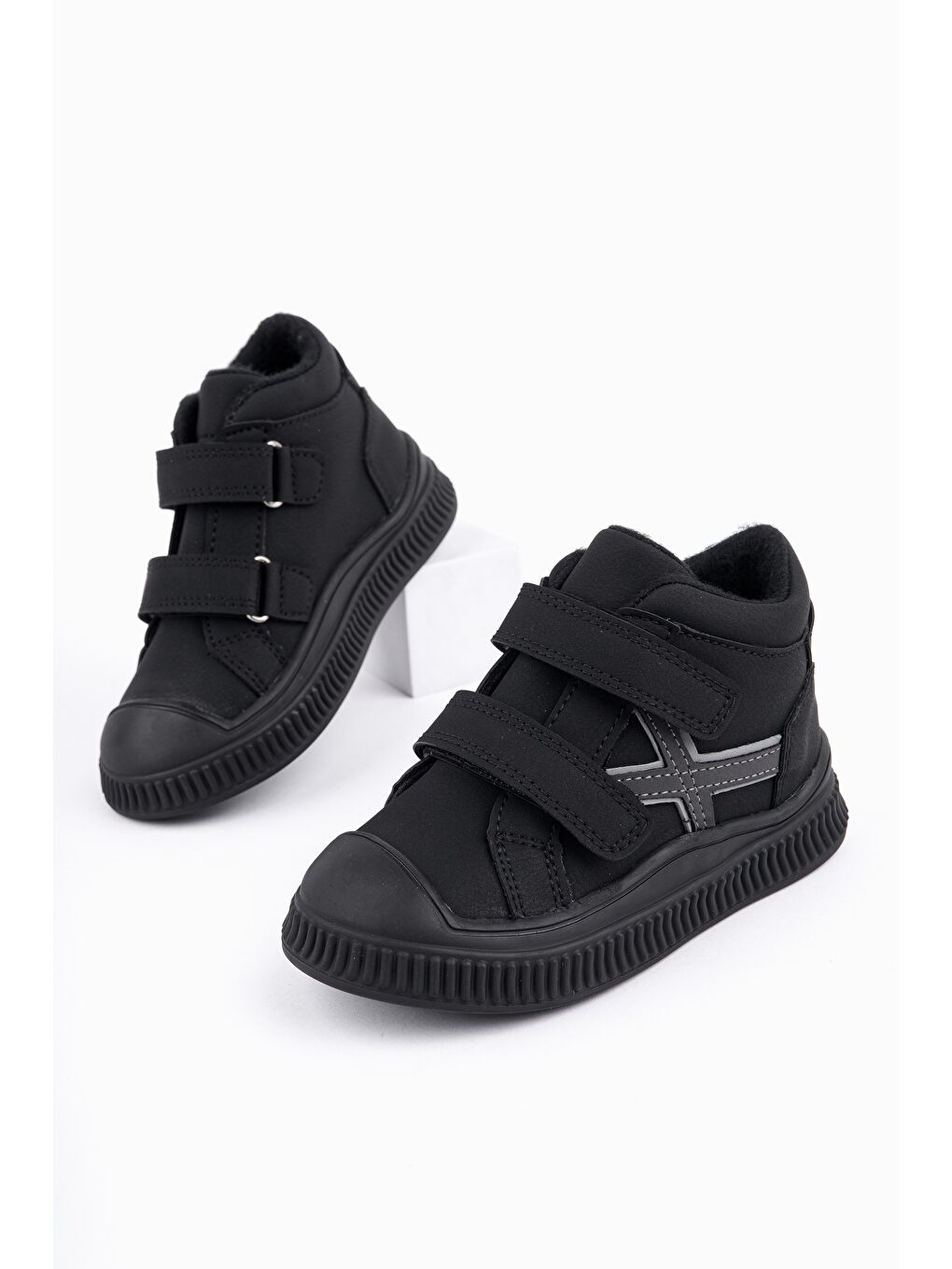 Siyah NEMO Çift Cırtlı Unısex Çocuk Bot-1