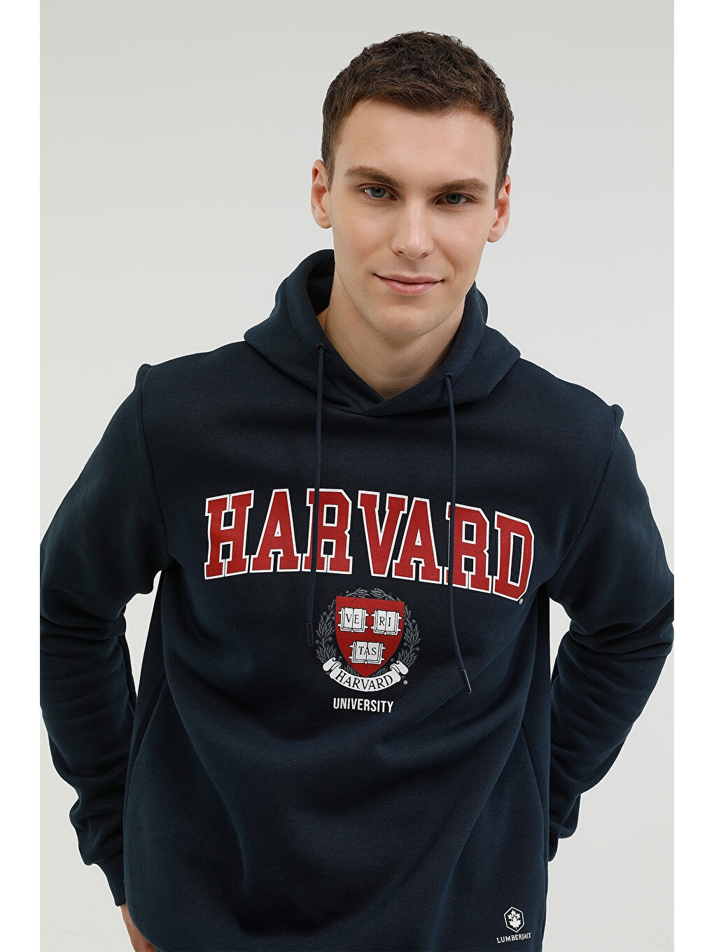 M-HARVARD LOGO HOODIE 2PR Lacivert Erkek Kapüşonlu Sweatshirt