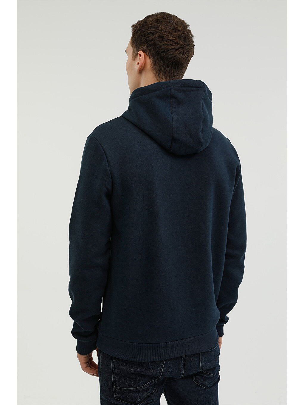 M-HARVARD LOGO HOODIE 2PR Lacivert Erkek Kapüşonlu Sweatshirt-1