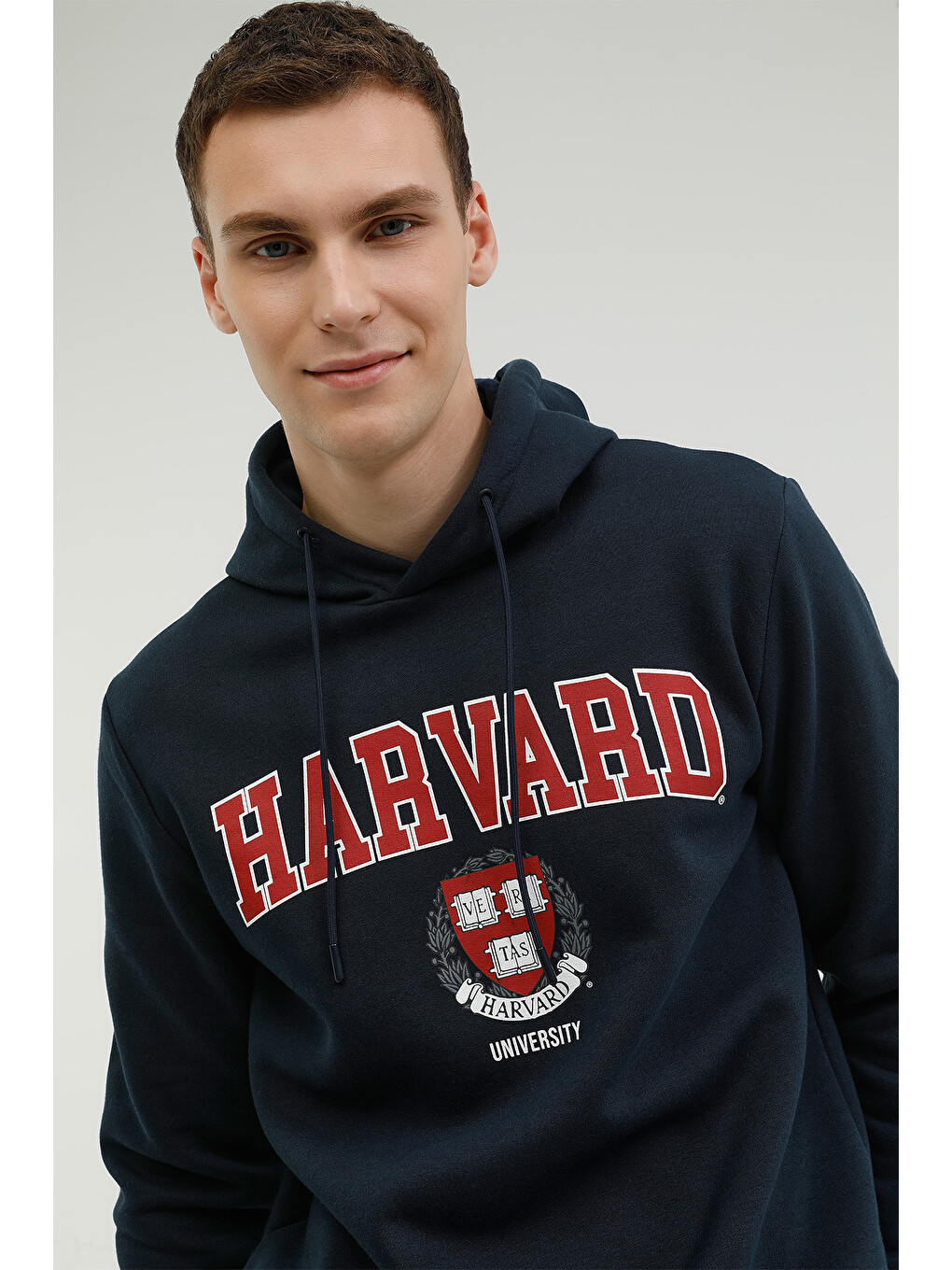M-HARVARD LOGO HOODIE 2PR Lacivert Erkek Kapüşonlu Sweatshirt-3