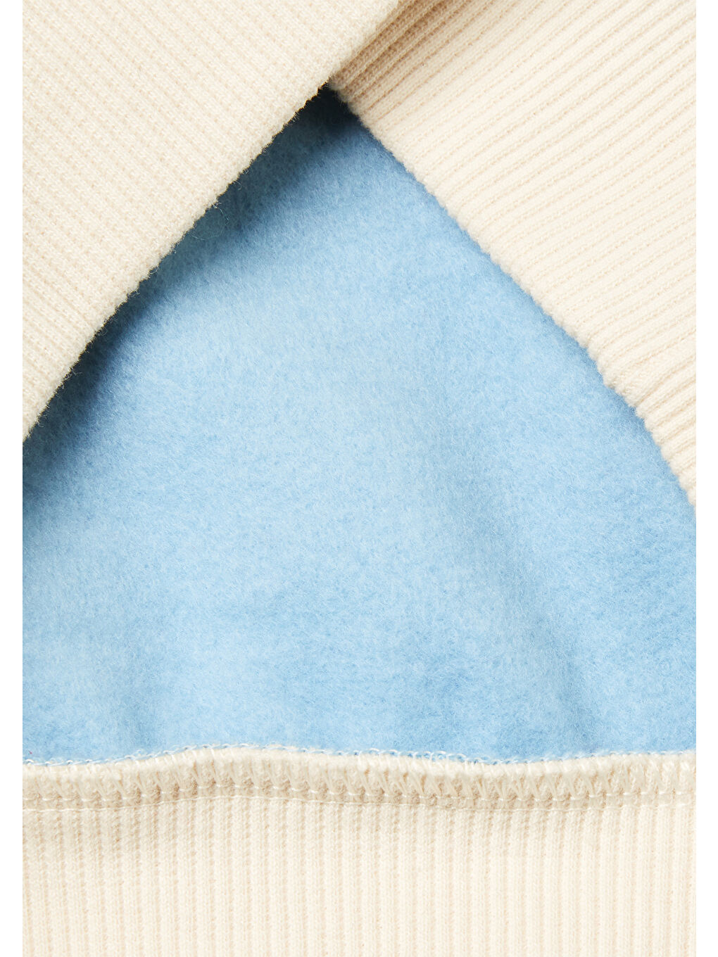 Erkek Çocuk Mavi-Krem Önü Logo Baskılı Cepli Bisiklet Yaka Regular Fit Sweatshirt-2