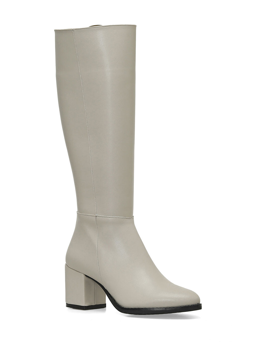 24K-996 4PR Bej Kadın Topuklu Çizme-1