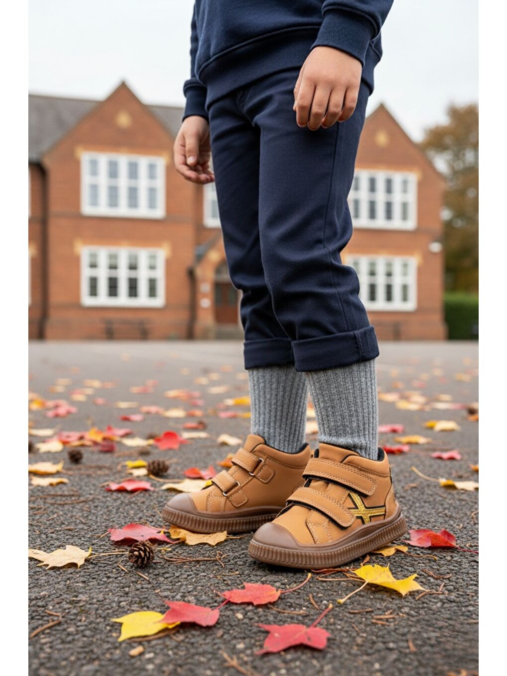 Kahverengi NEMO Çift Cırtlı Unısex Çocuk Bot-3