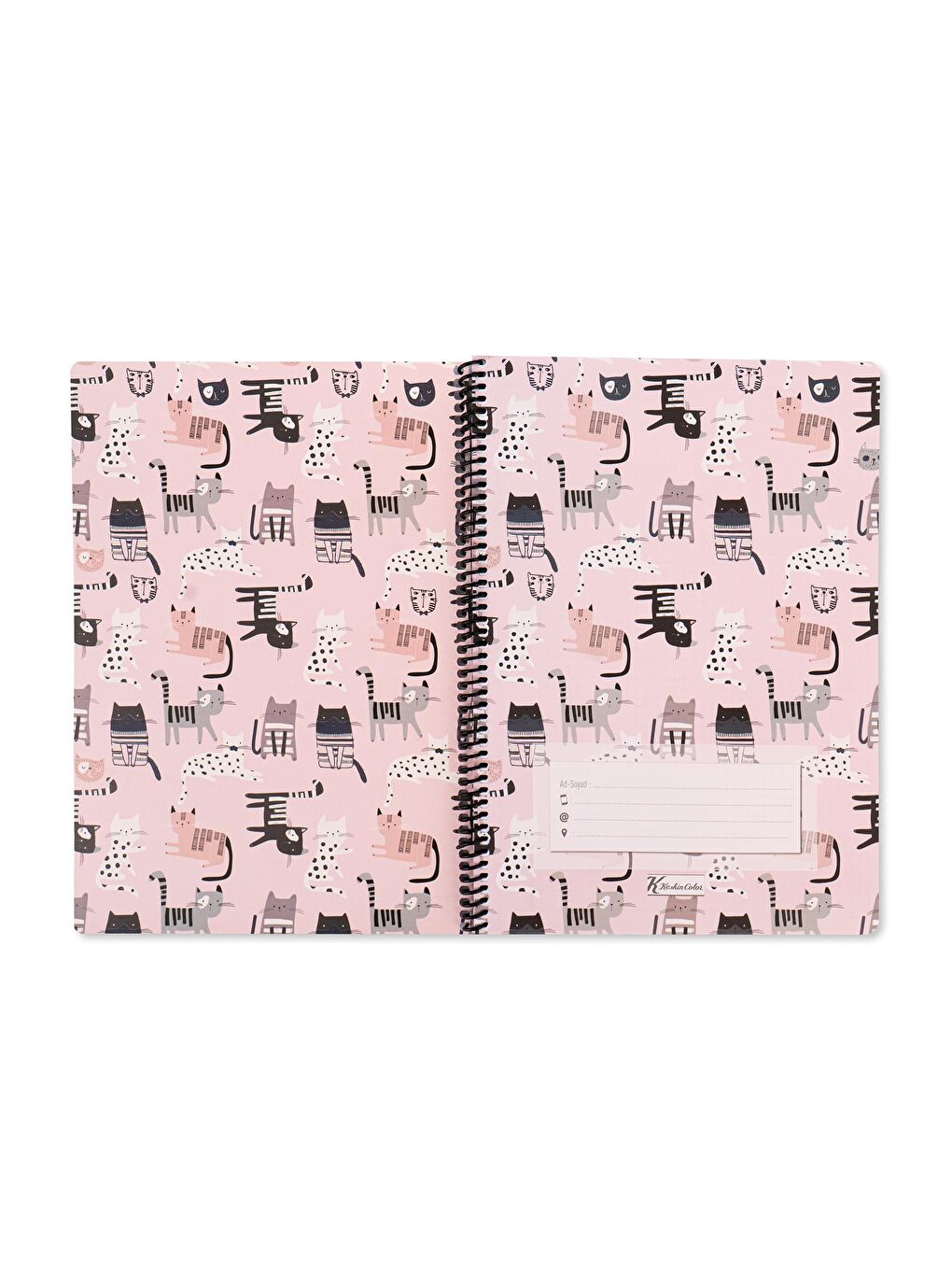 Keskin Color Pembe 16.5X22.5 Kareli Defter Animal Friends - Kediler - 1