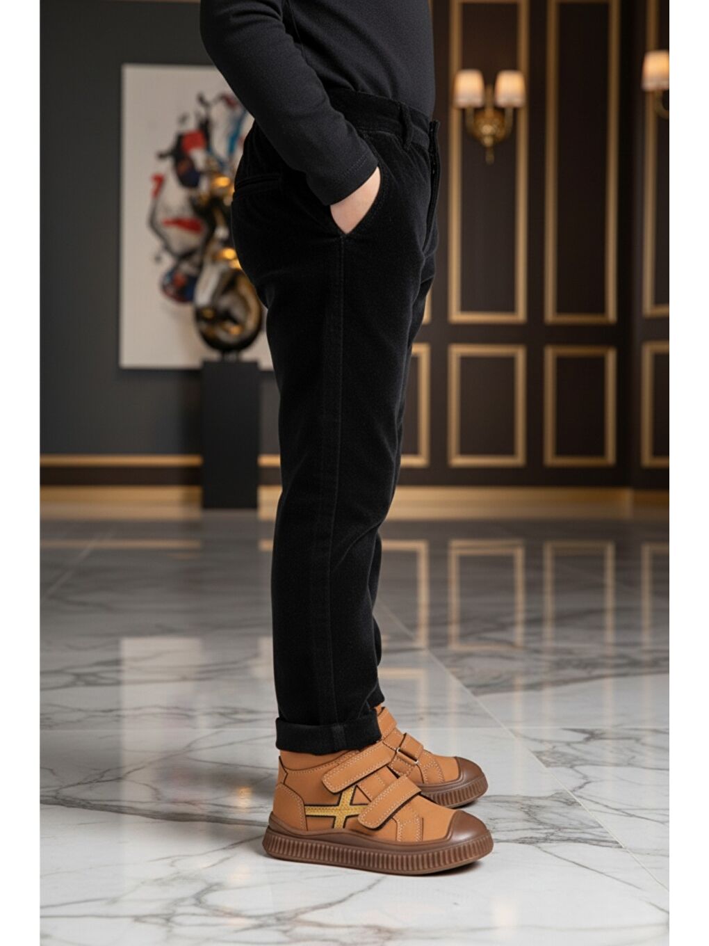 Kahverengi NEMO Çift Cırtlı Unısex Çocuk Bot-4