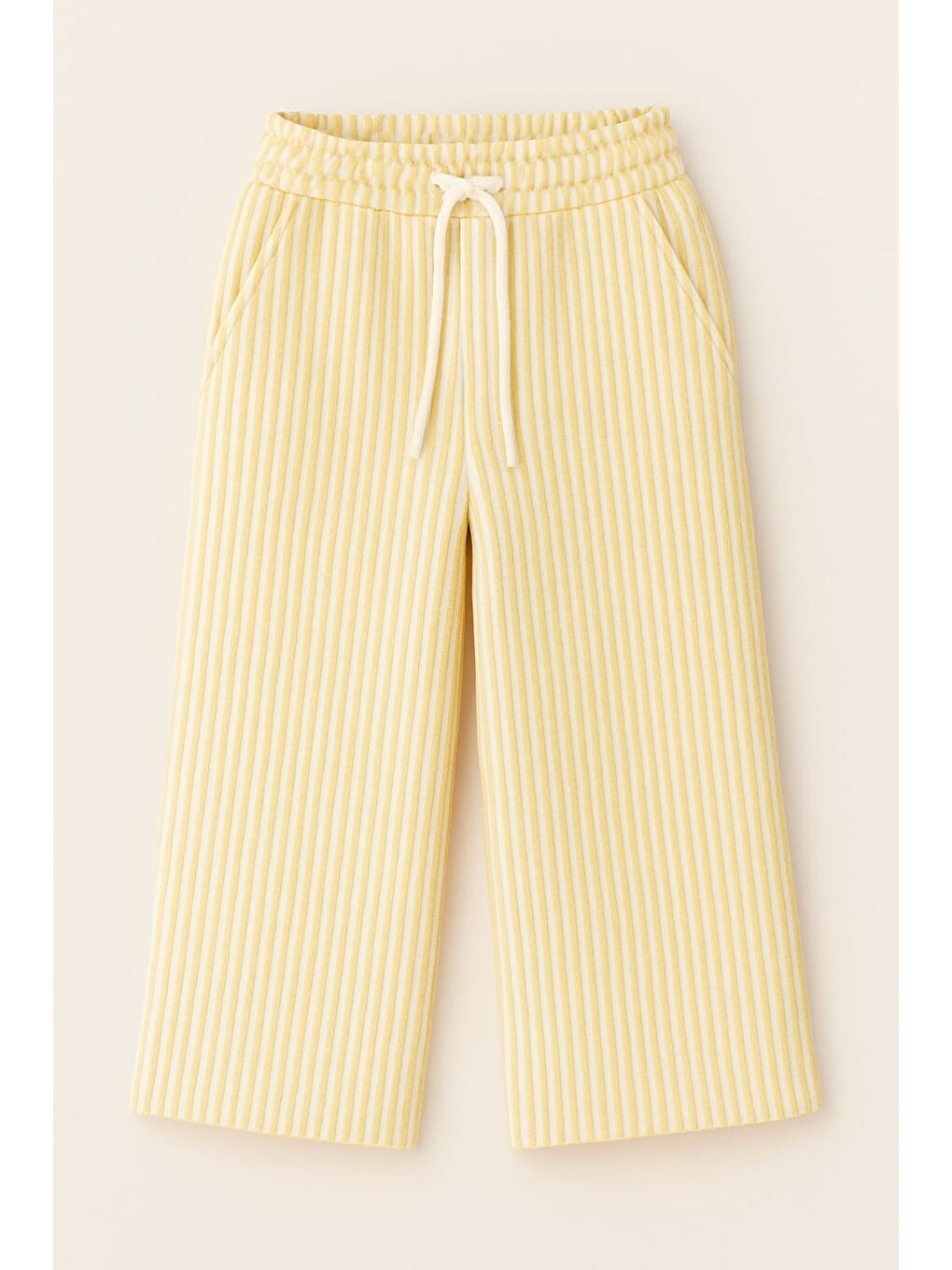 Sarı Kız Çocuk Bol Kesim Çizgili Pantolon 4-16 Yaş 11997