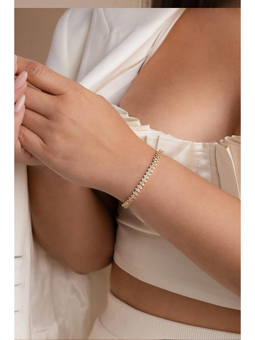 Sarı Sue Damla Kesim Taşlı Suyolu Bileklik-1