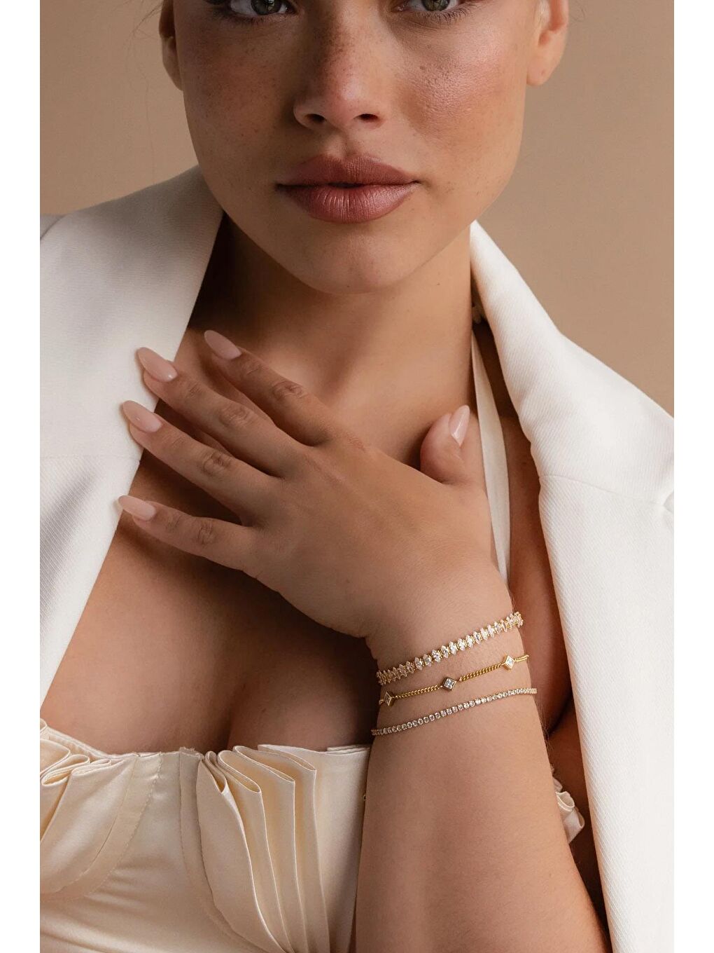 Sarı Sue Damla Kesim Taşlı Suyolu Bileklik-3