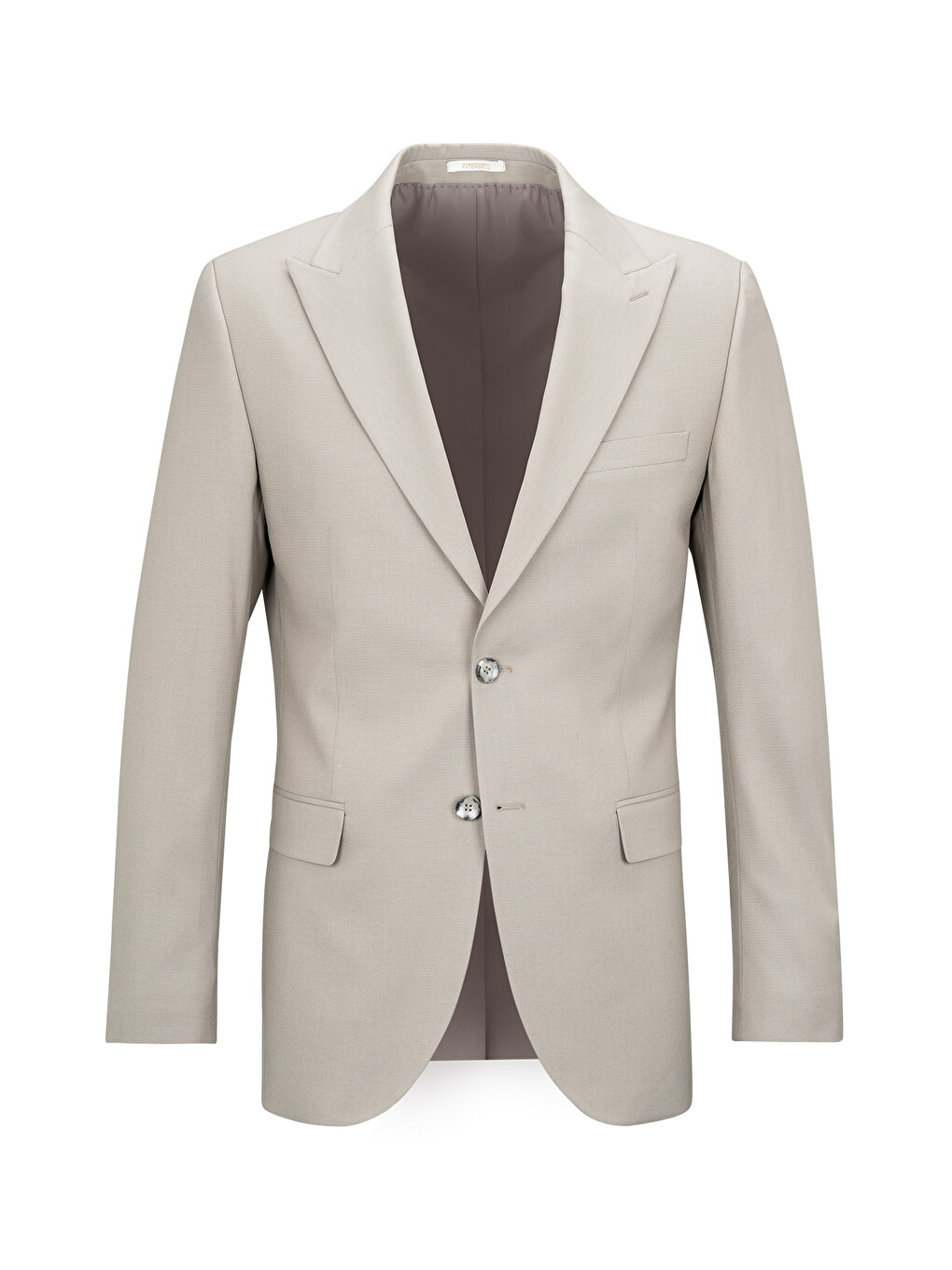Bej Vizon Slim Fit Sivri Yaka Takım Elbise-1