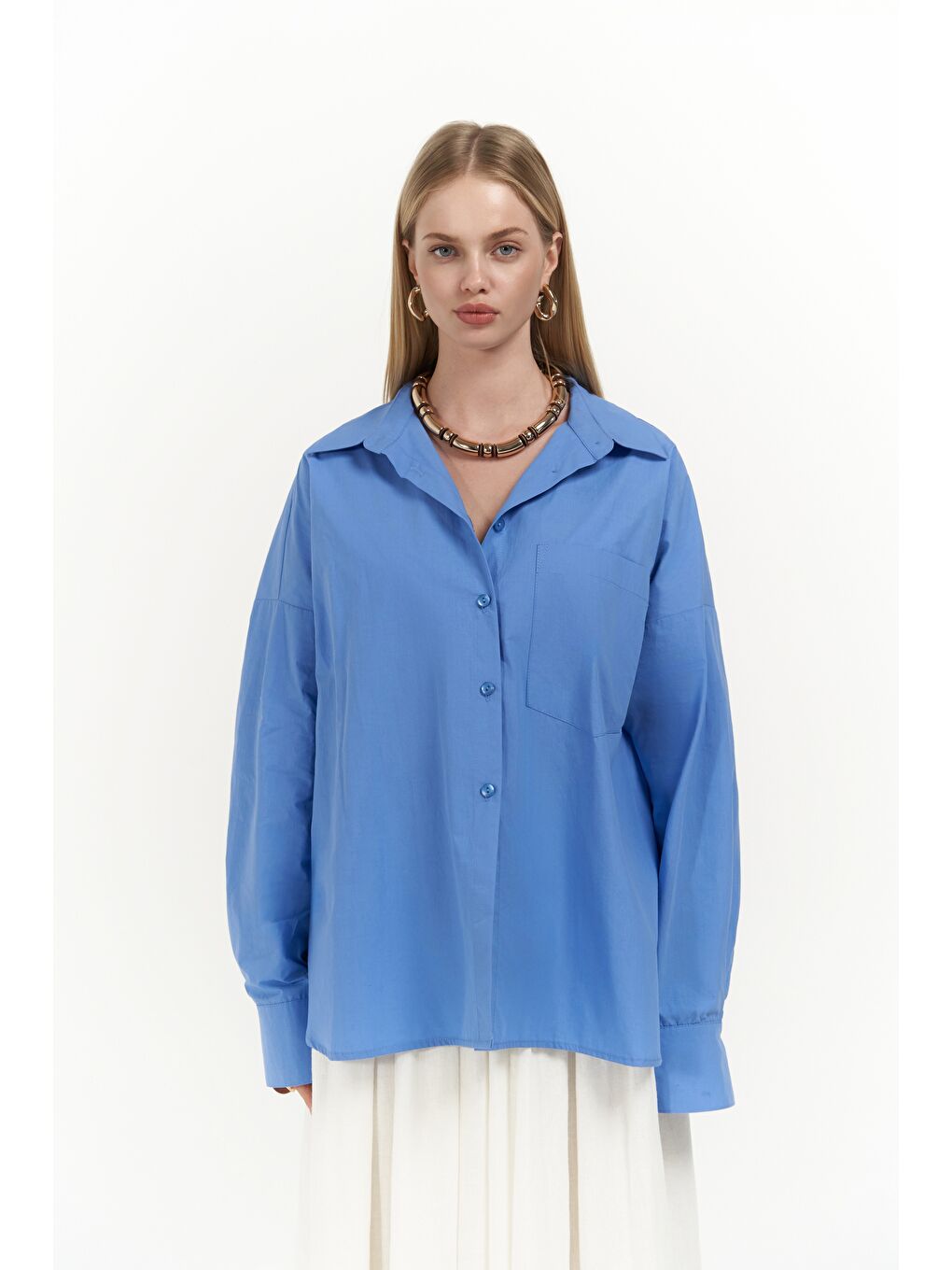 Josie Oversize Mavi Gömlek