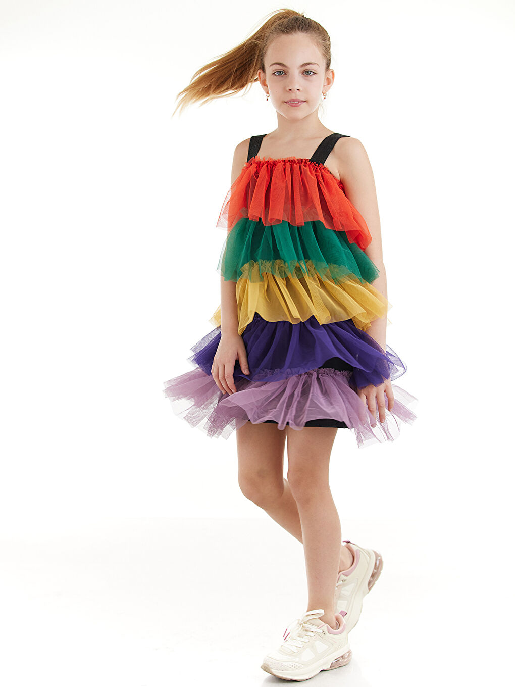 Siyah Askılı Kız Çocuk Tütü Elbise-4