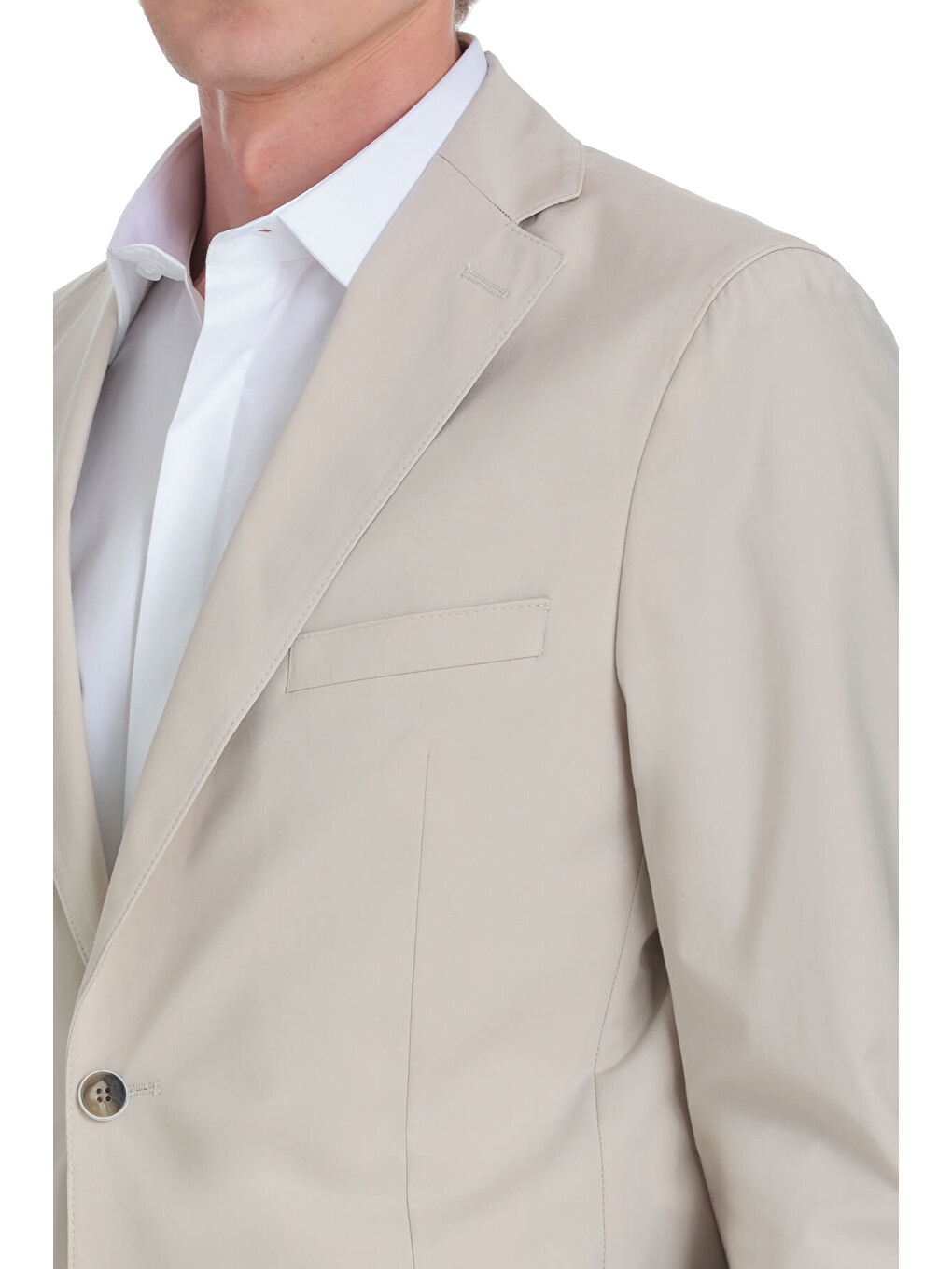 Bej Slim Fit Mono Yaka Casual Takım Elbise-4