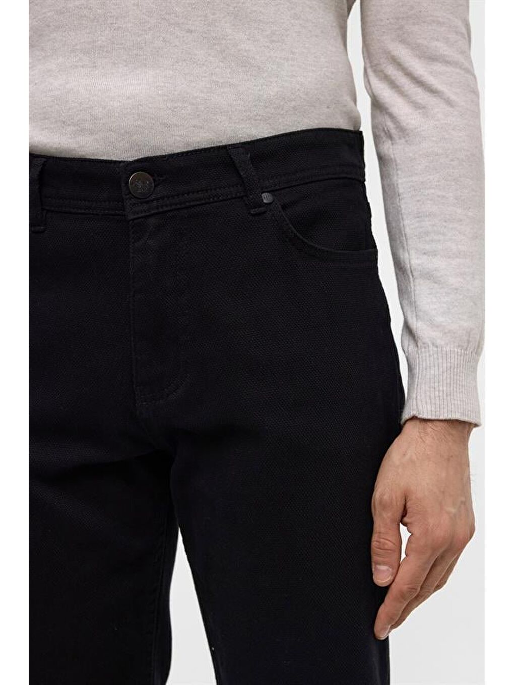 Siyah Slim 5 Cep Kalıp Düz Pantolon-7
