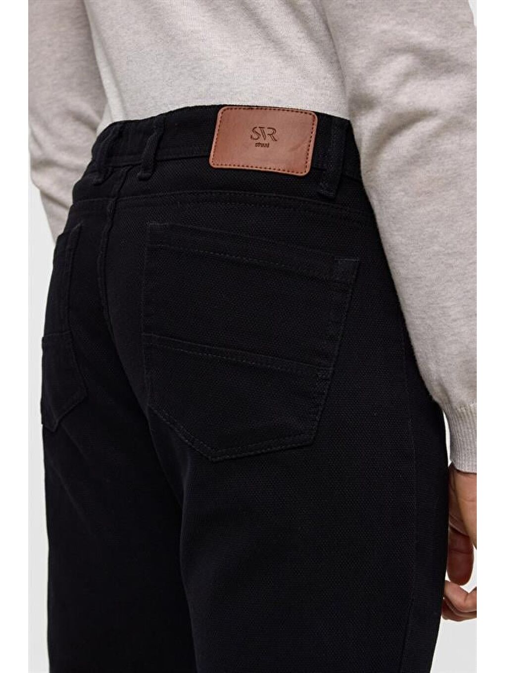 Siyah Slim 5 Cep Kalıp Düz Pantolon-8